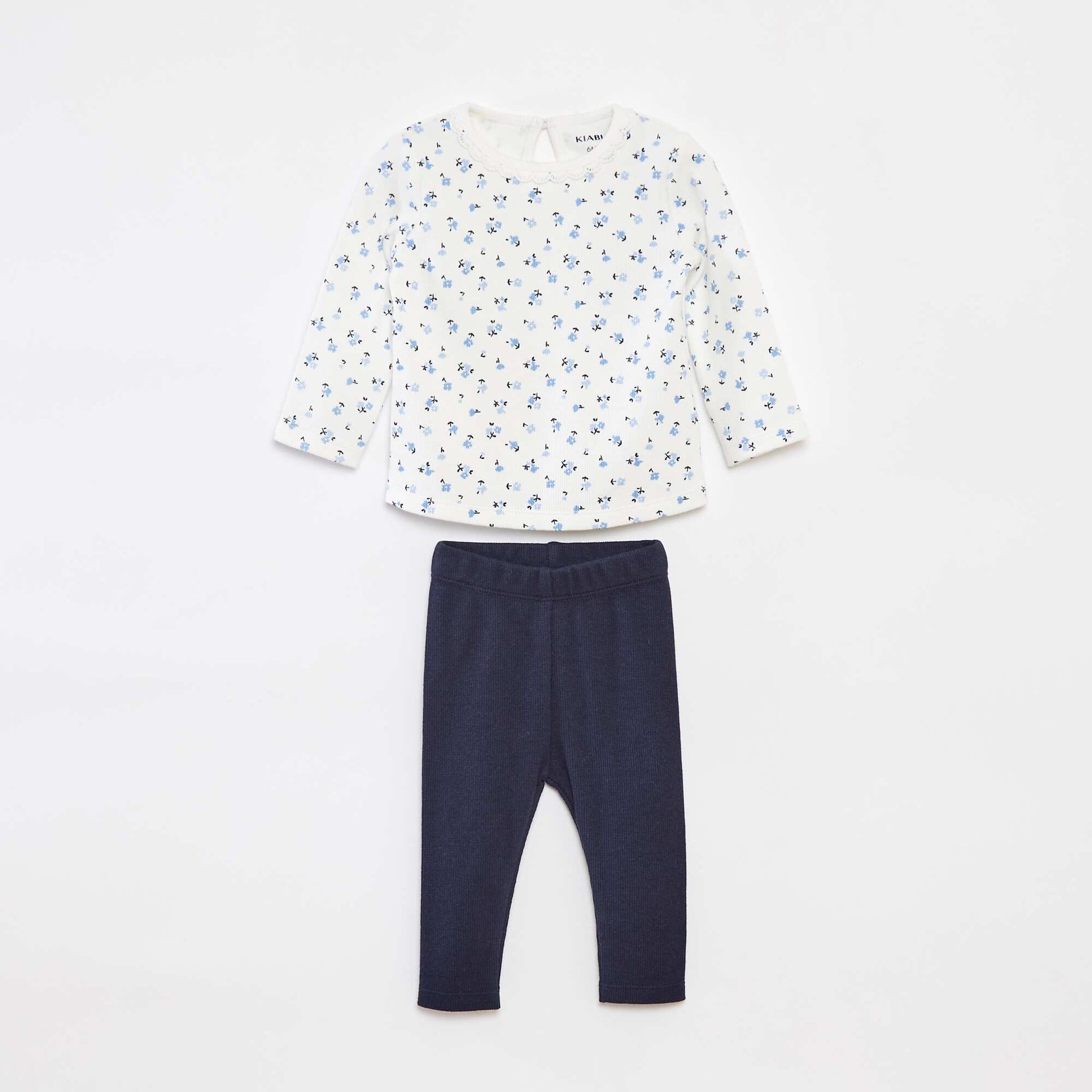 Ensemble t-shirt à manches longues + legging - 2 pièces BLANC
