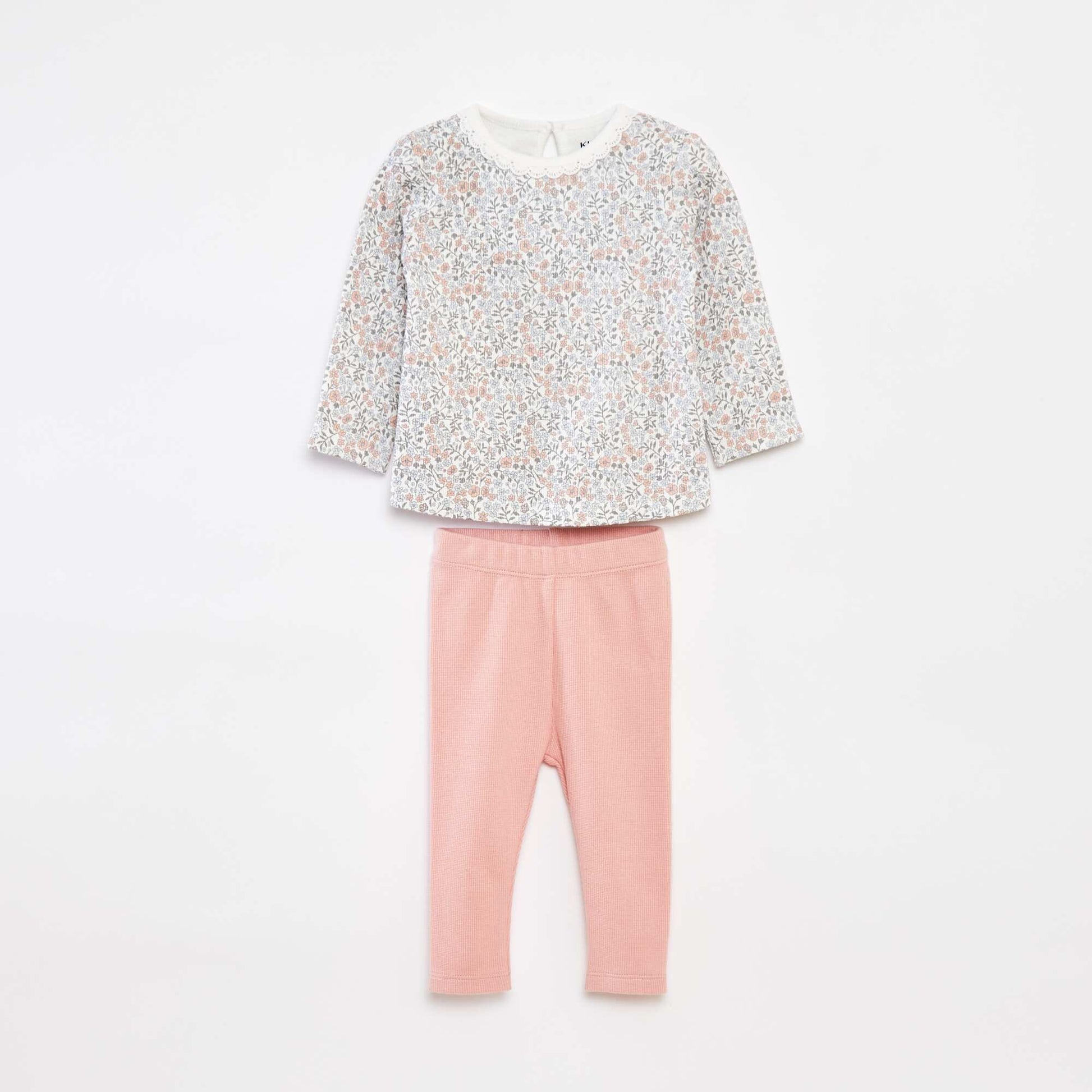 Ensemble t-shirt à manches longues + legging - 2 pièces BLANC