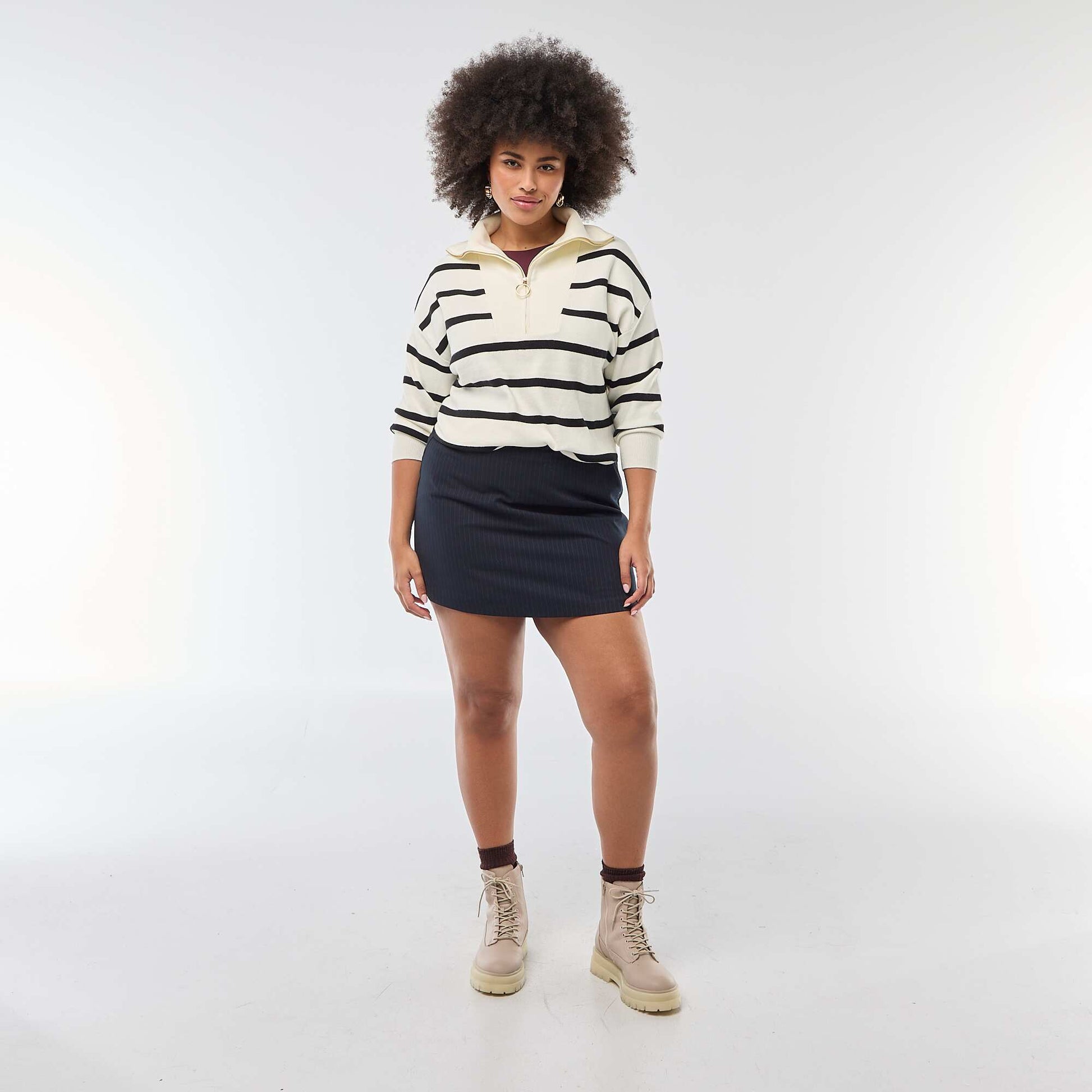 Jupe short taille haute BLEU