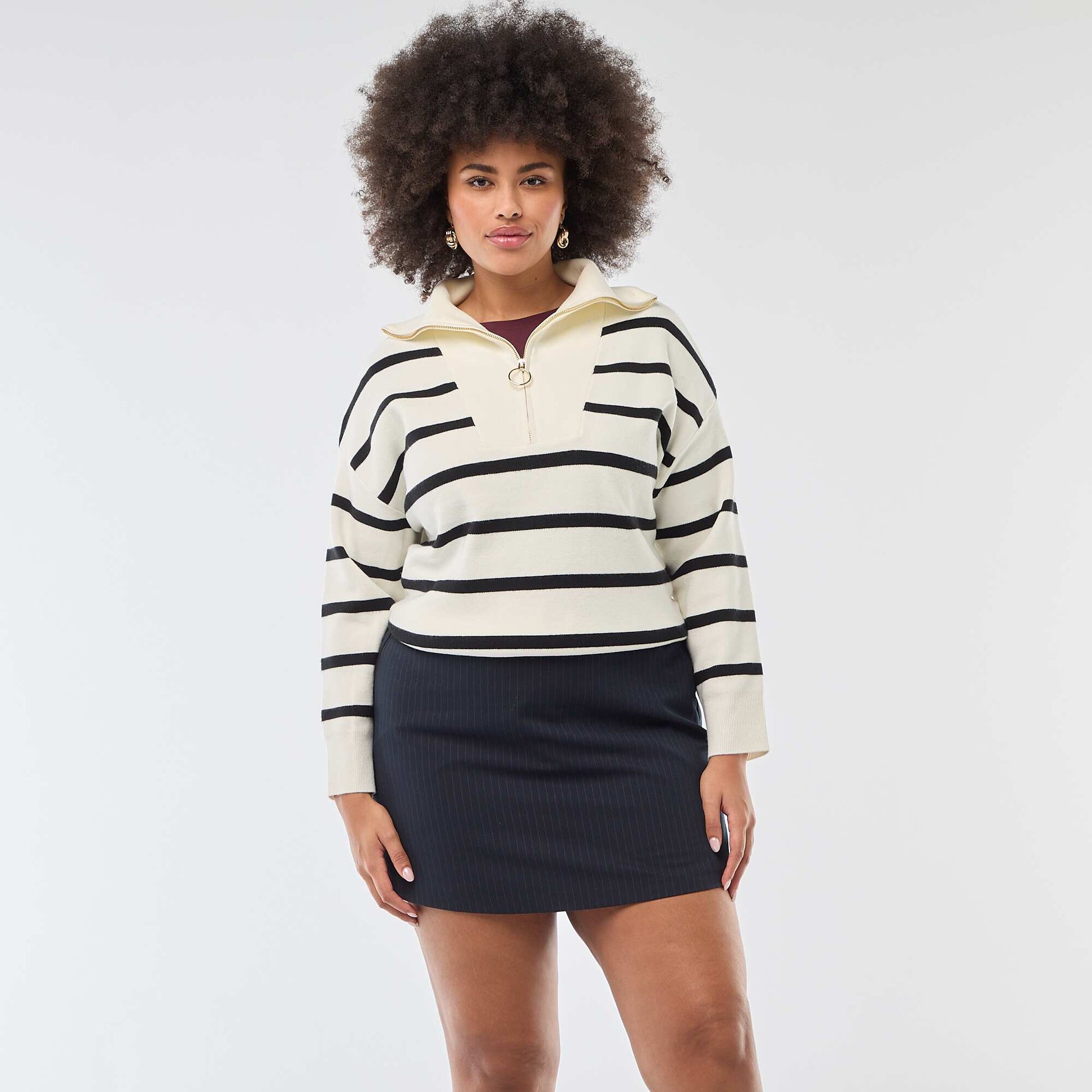 Jupe short taille haute BLEU
