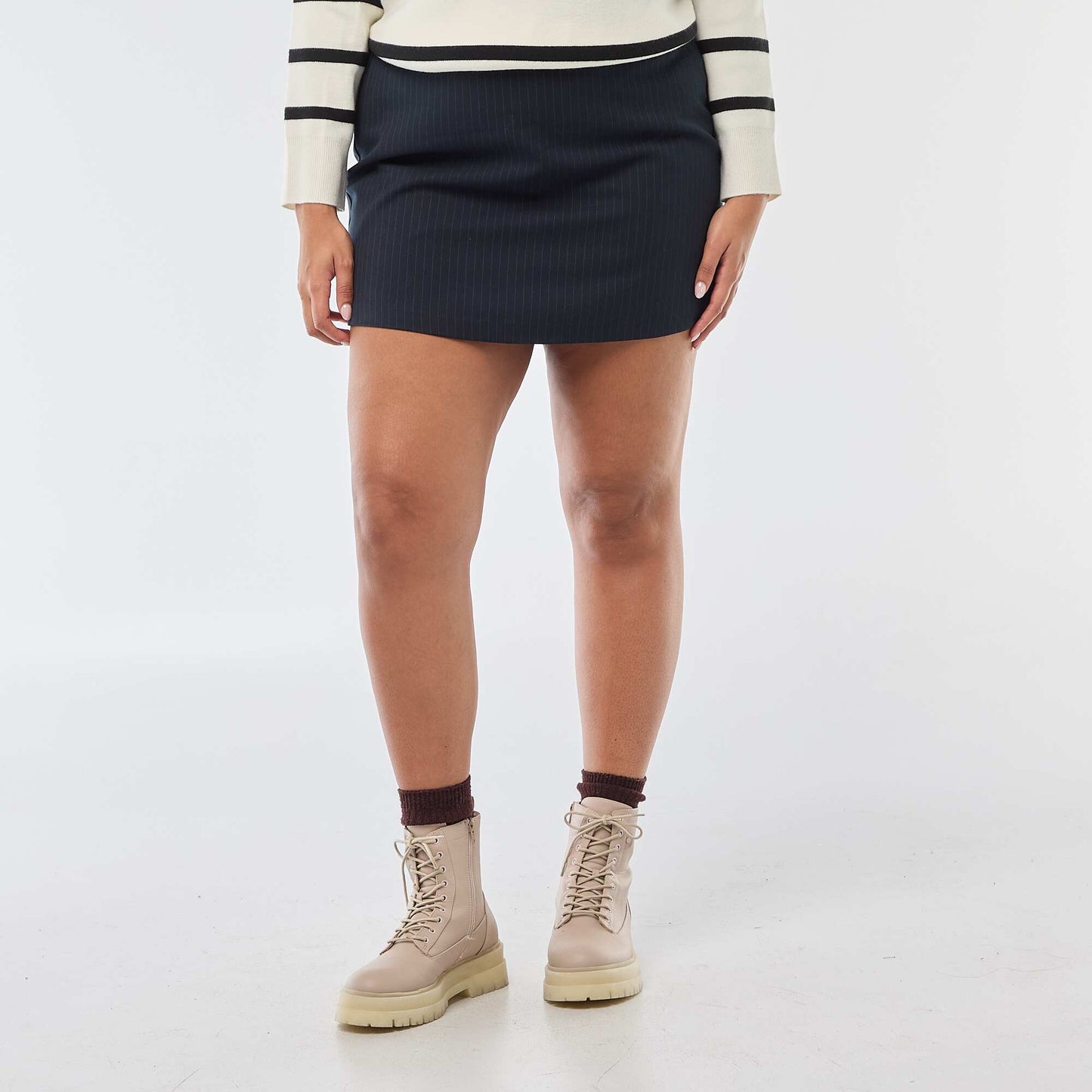 Jupe short taille haute BLEU