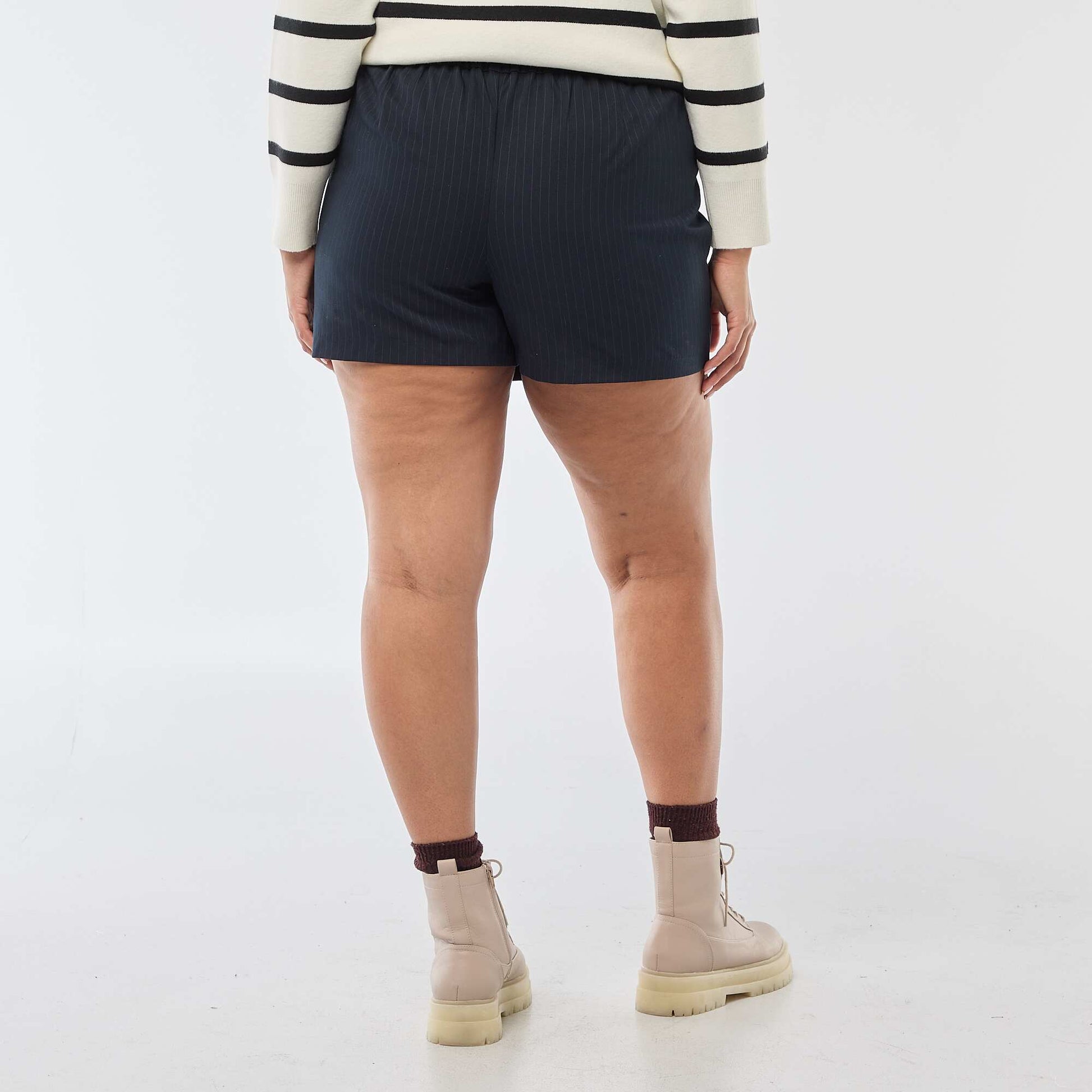 Jupe short taille haute BLEU