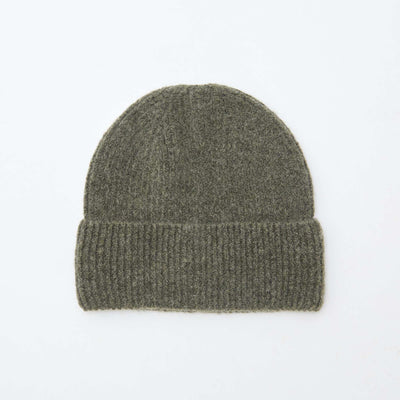 Bonnet côtelé avec revers VERT