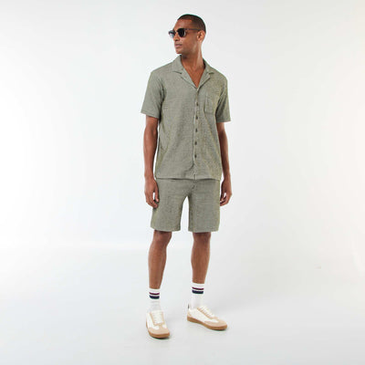 Bermuda matière type crépon à rayures VERT