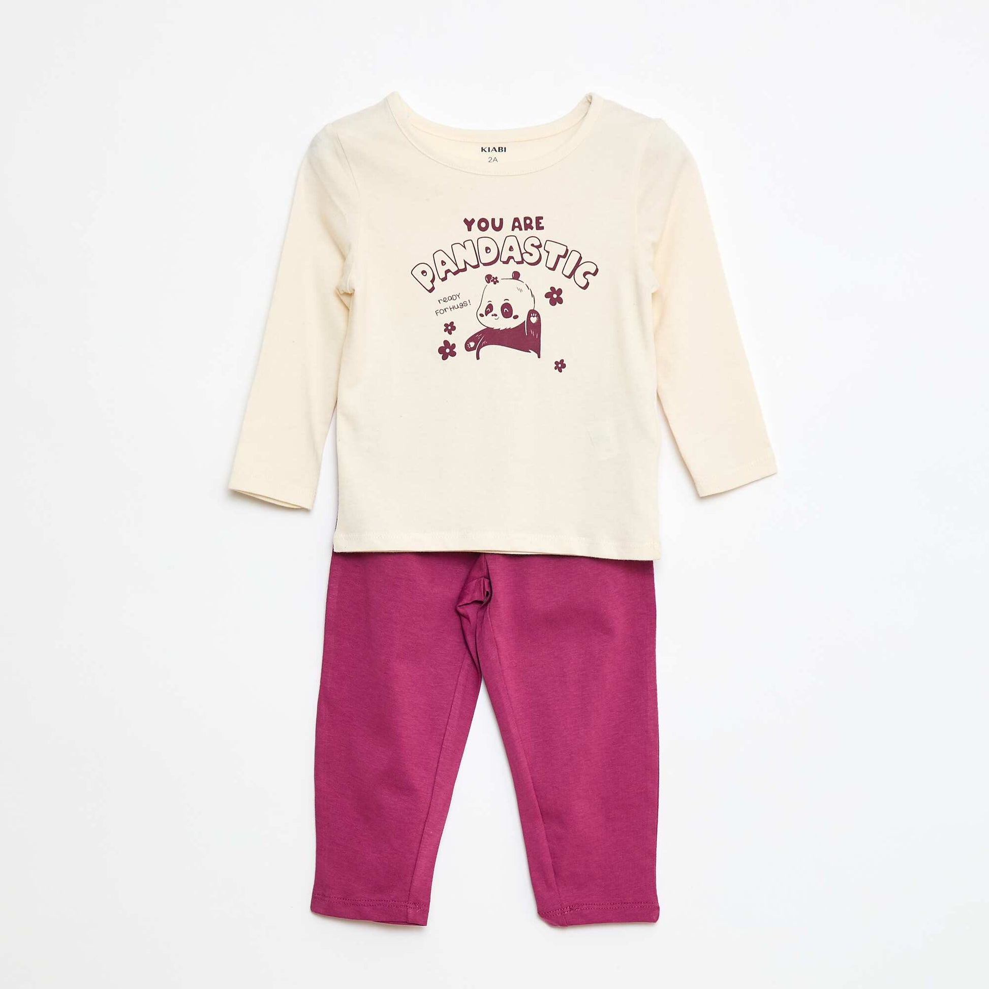 Ensemble pyjama t-shirt + legging imprimé - 2 pièces BEIGE