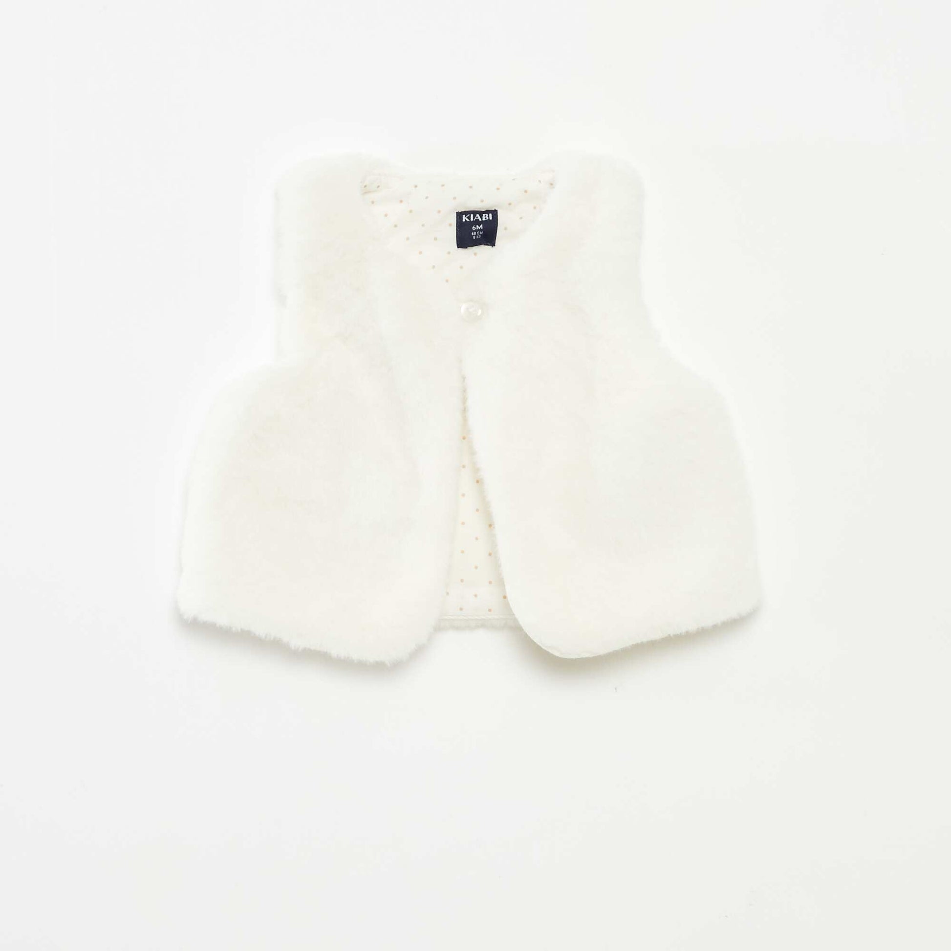 Gilet sans manches en fausse fourrure BLANC