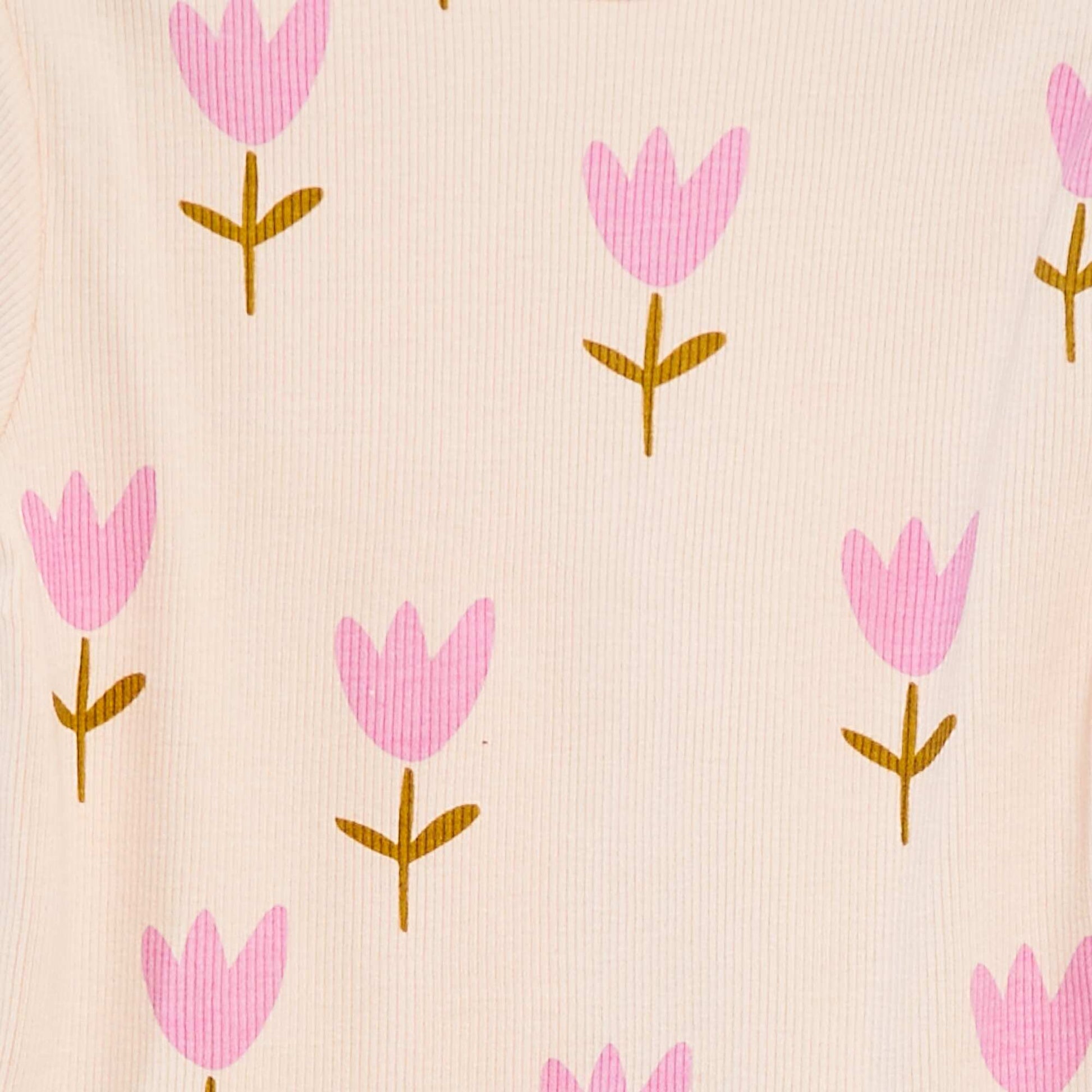 Ensemble pyjama côtelé & imprimé - 2 pièces ROSE