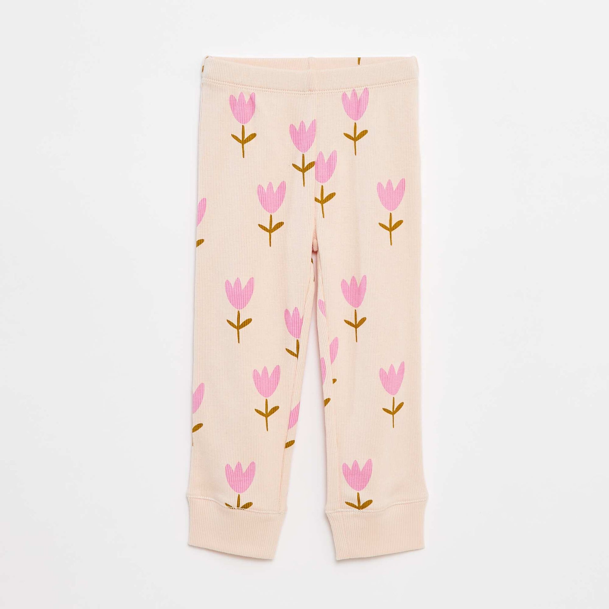 Ensemble pyjama côtelé & imprimé - 2 pièces ROSE
