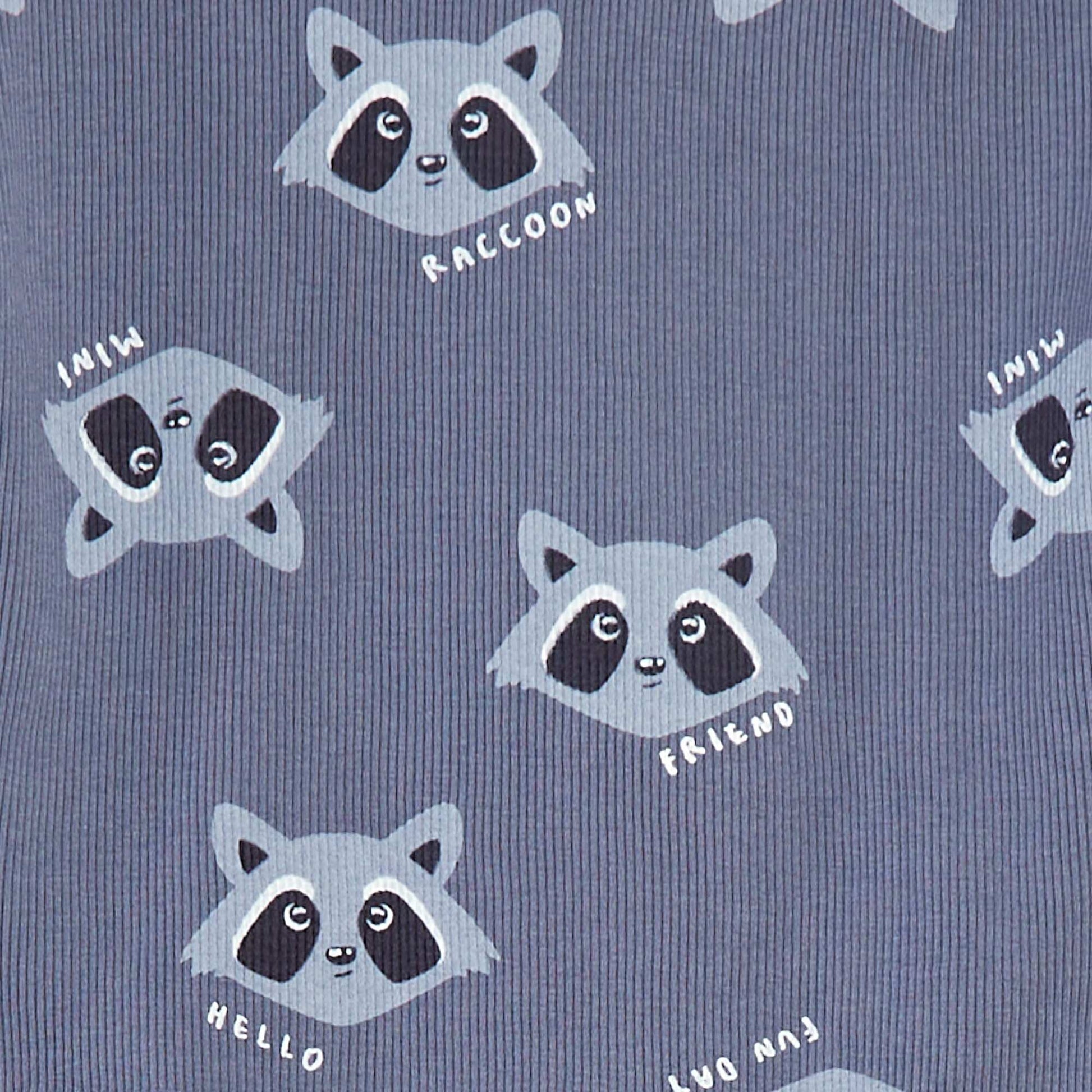 Ensemble pyjama côtelé & imprimé - 2 pièces BLEU