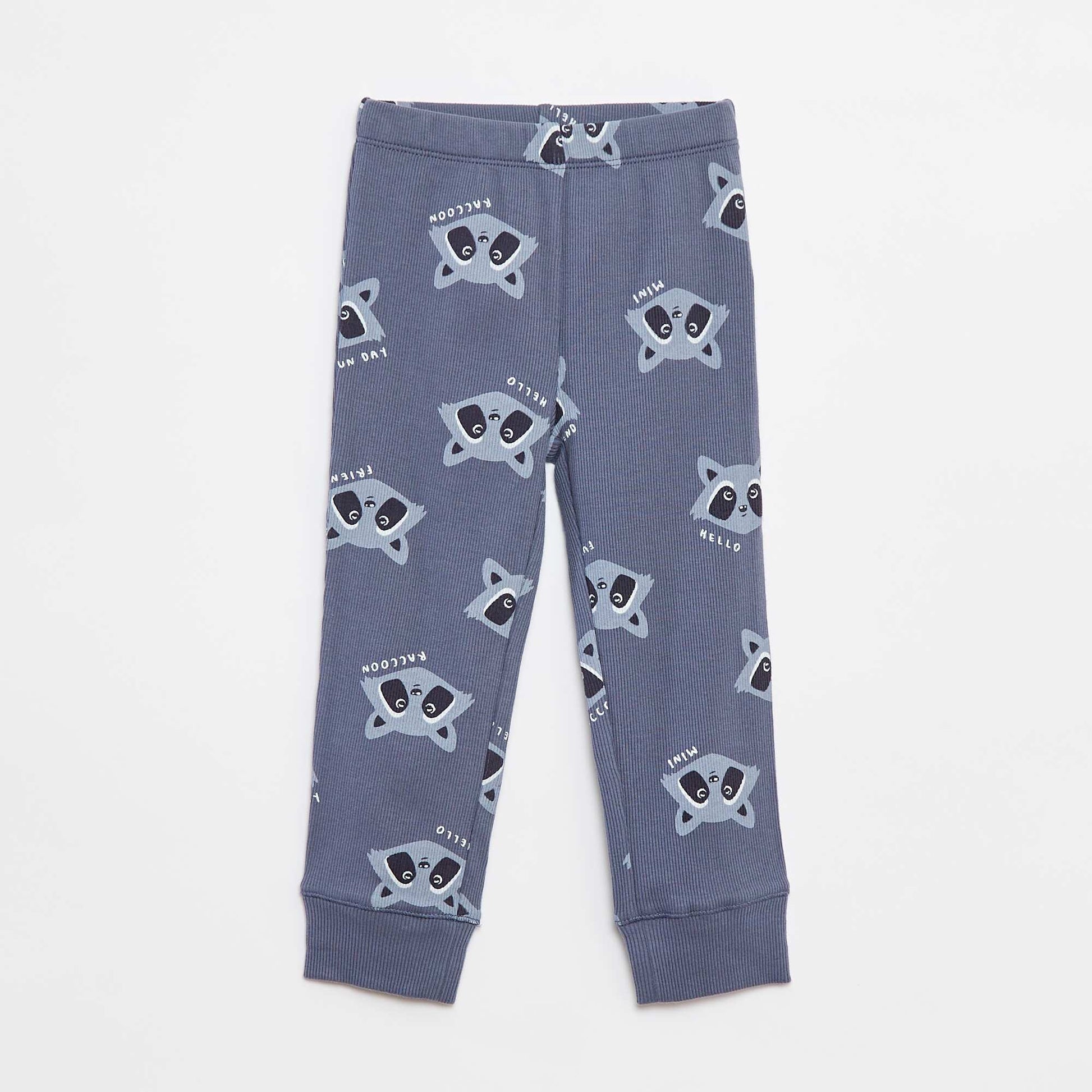 Ensemble pyjama côtelé & imprimé - 2 pièces BLEU
