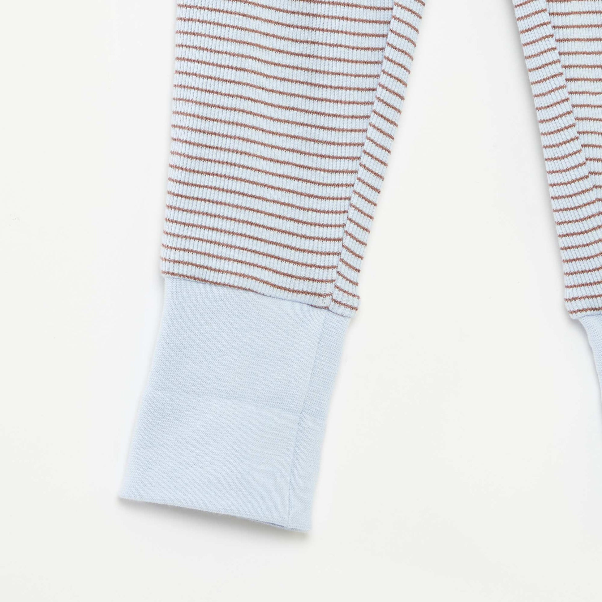 Ensemble de pyjama long t-shirt + pantalon à rayures - 2 pièces BLEU
