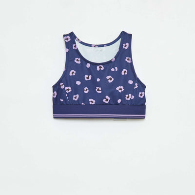 Brassière de sport en matière stretch BLEU