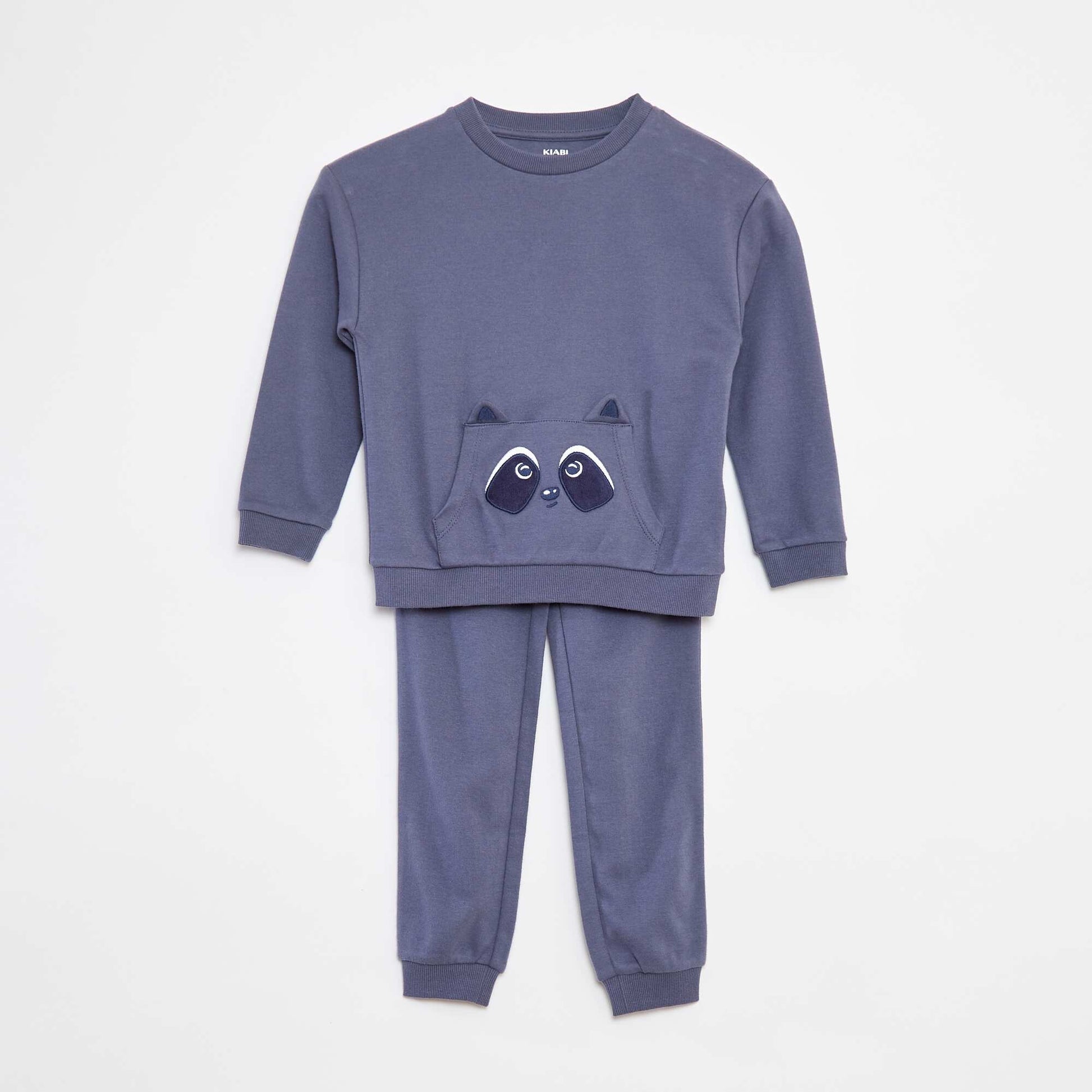 Ensemble pyjama long t-shirt + pantalon - 2 pièces BLEU