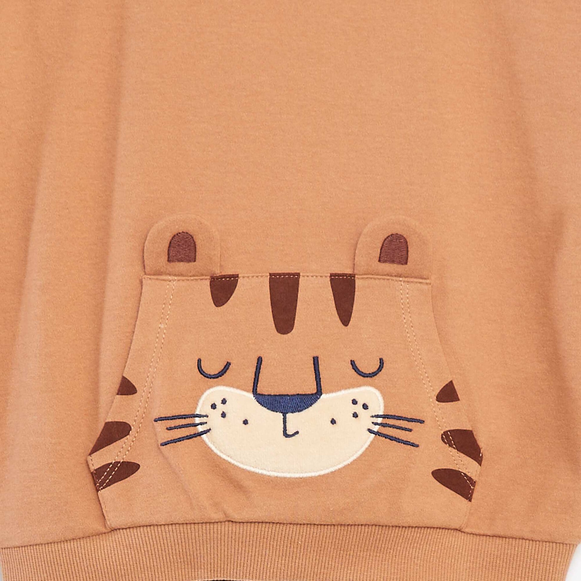 Ensemble pyjama long t-shirt + pantalon - 2 pièces MARRON