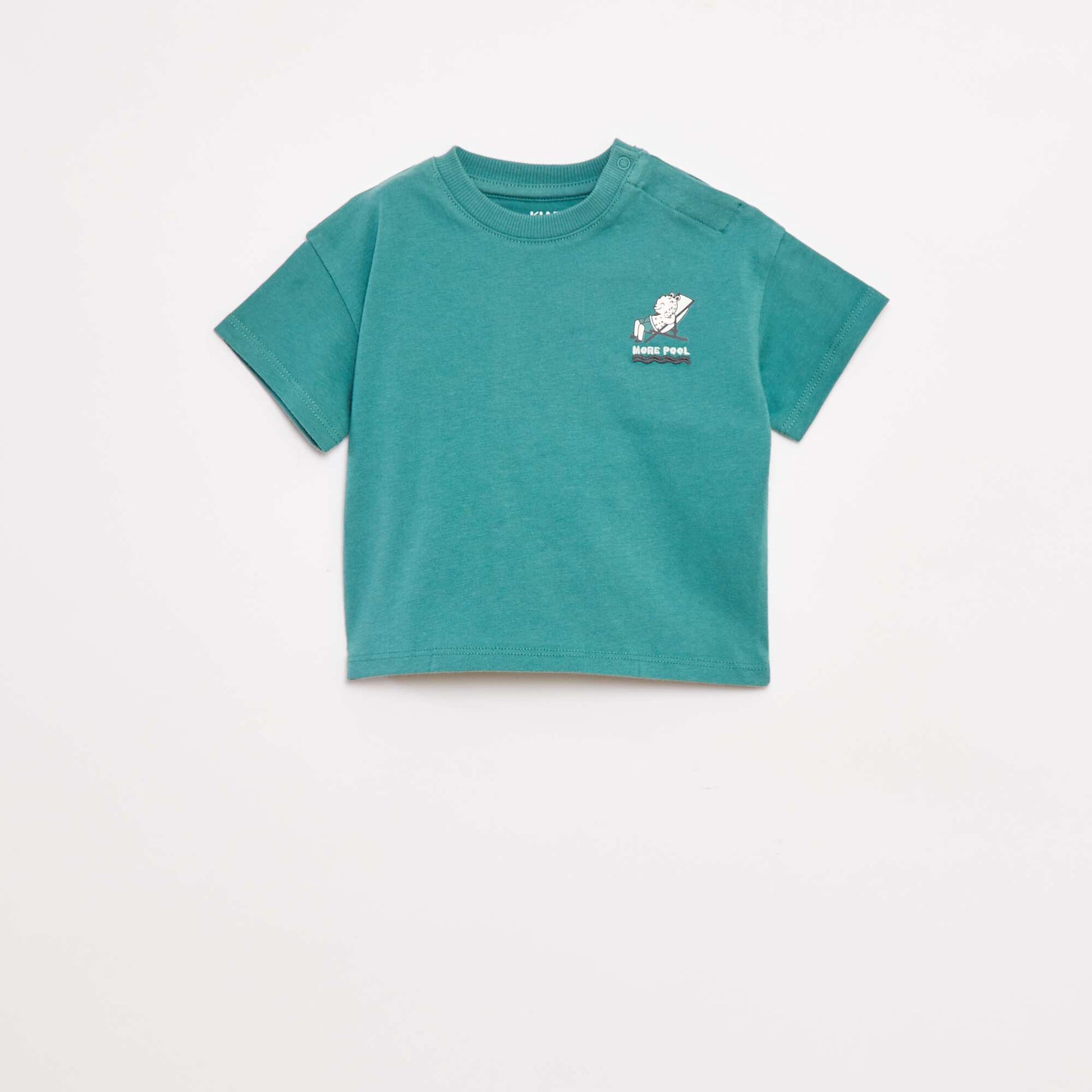 T-shirt imprimé poitrine & dos VERT