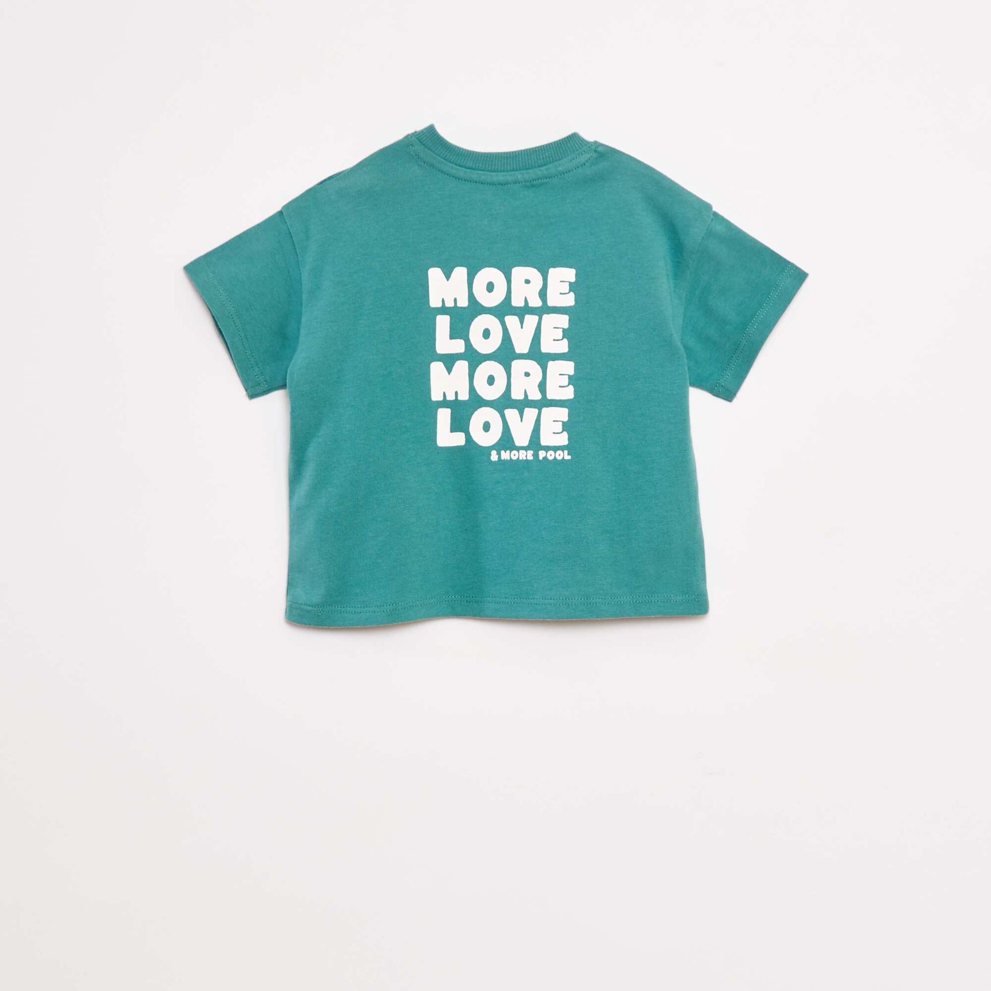 T-shirt imprimé poitrine & dos VERT