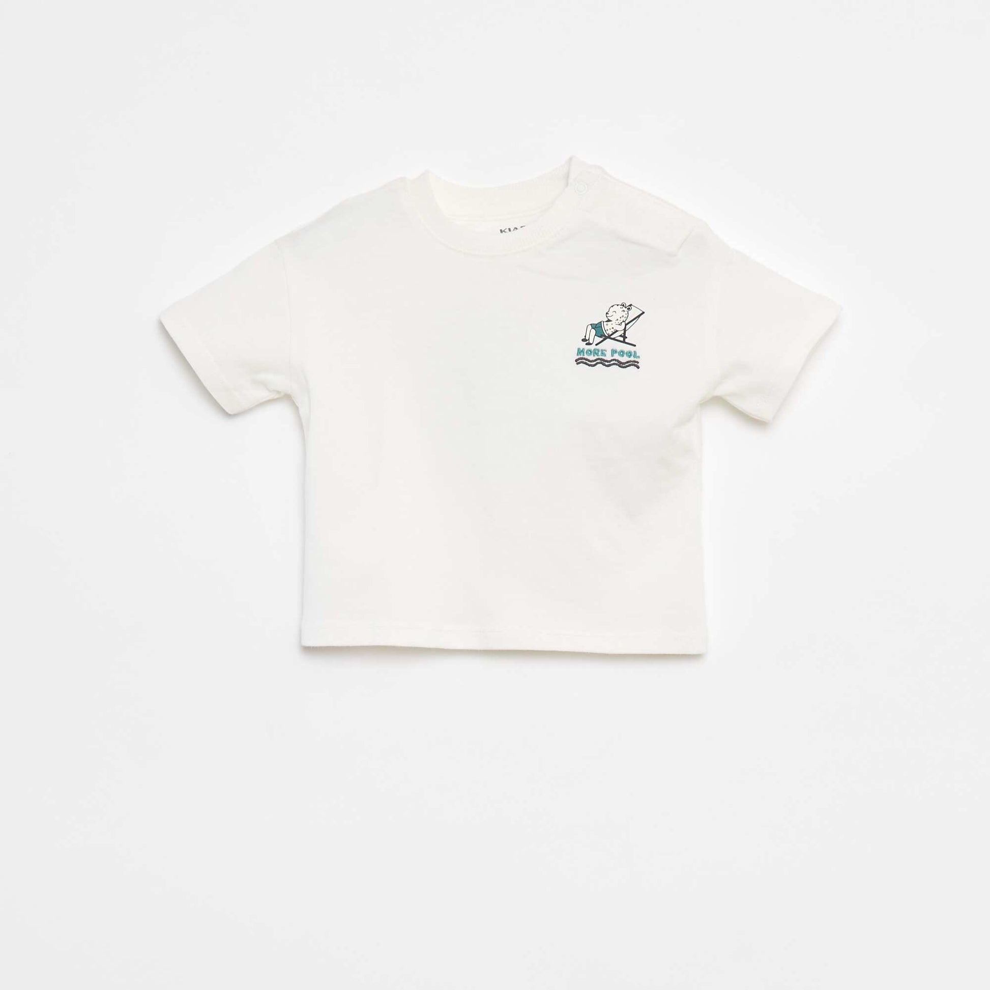 T-shirt imprimé poitrine & dos BLANC