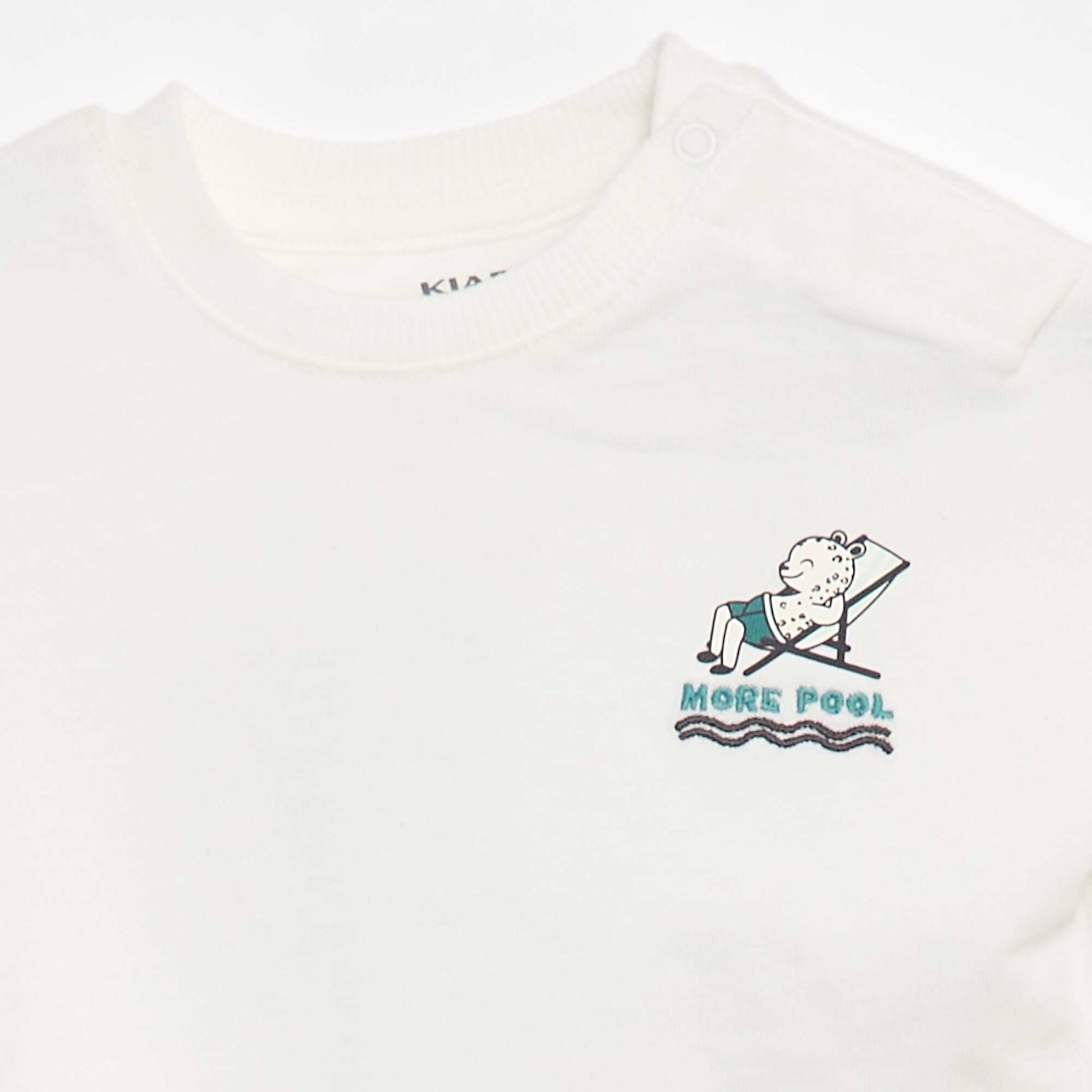 T-shirt imprimé poitrine & dos BLANC