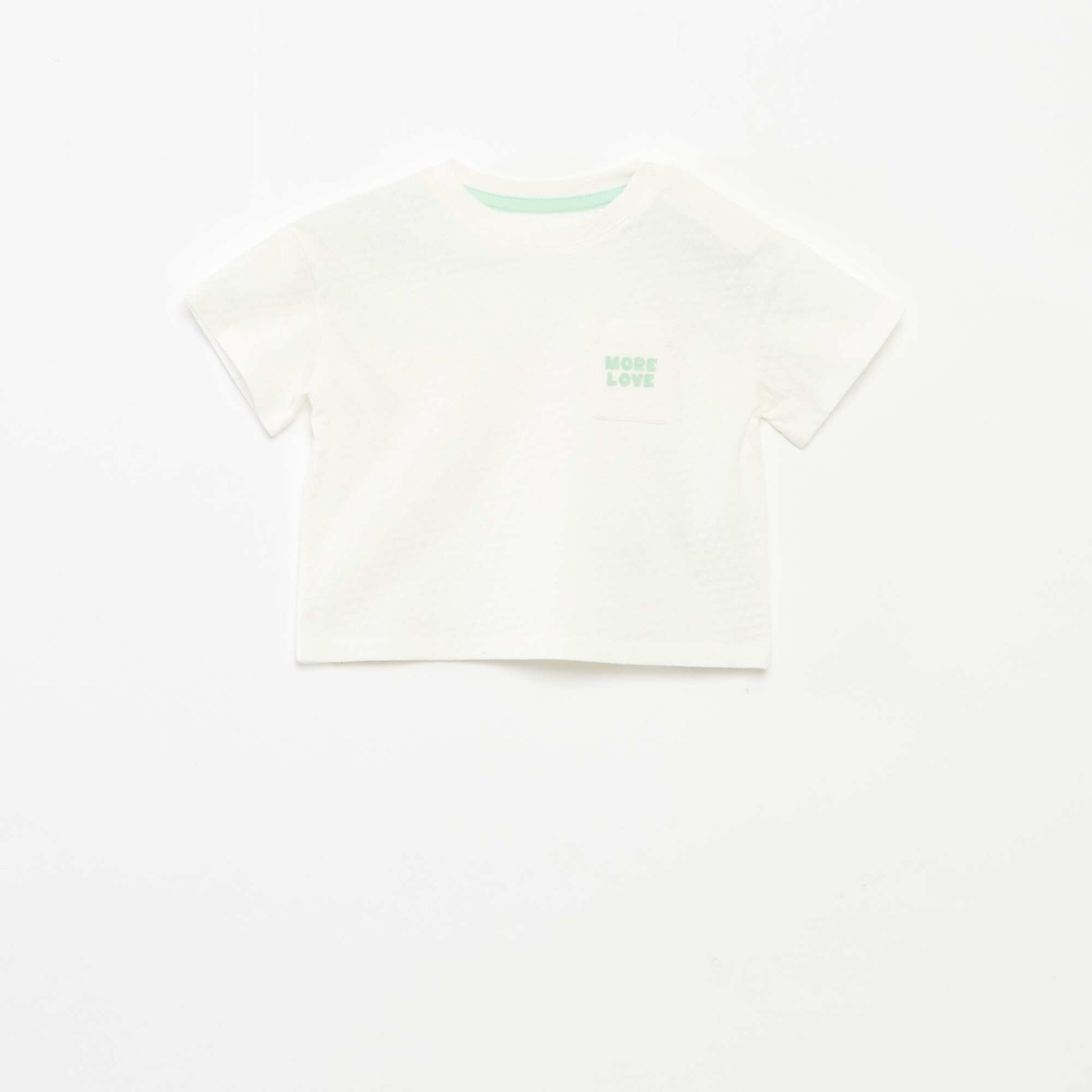 T-shirt en maille gaufrée BLANC