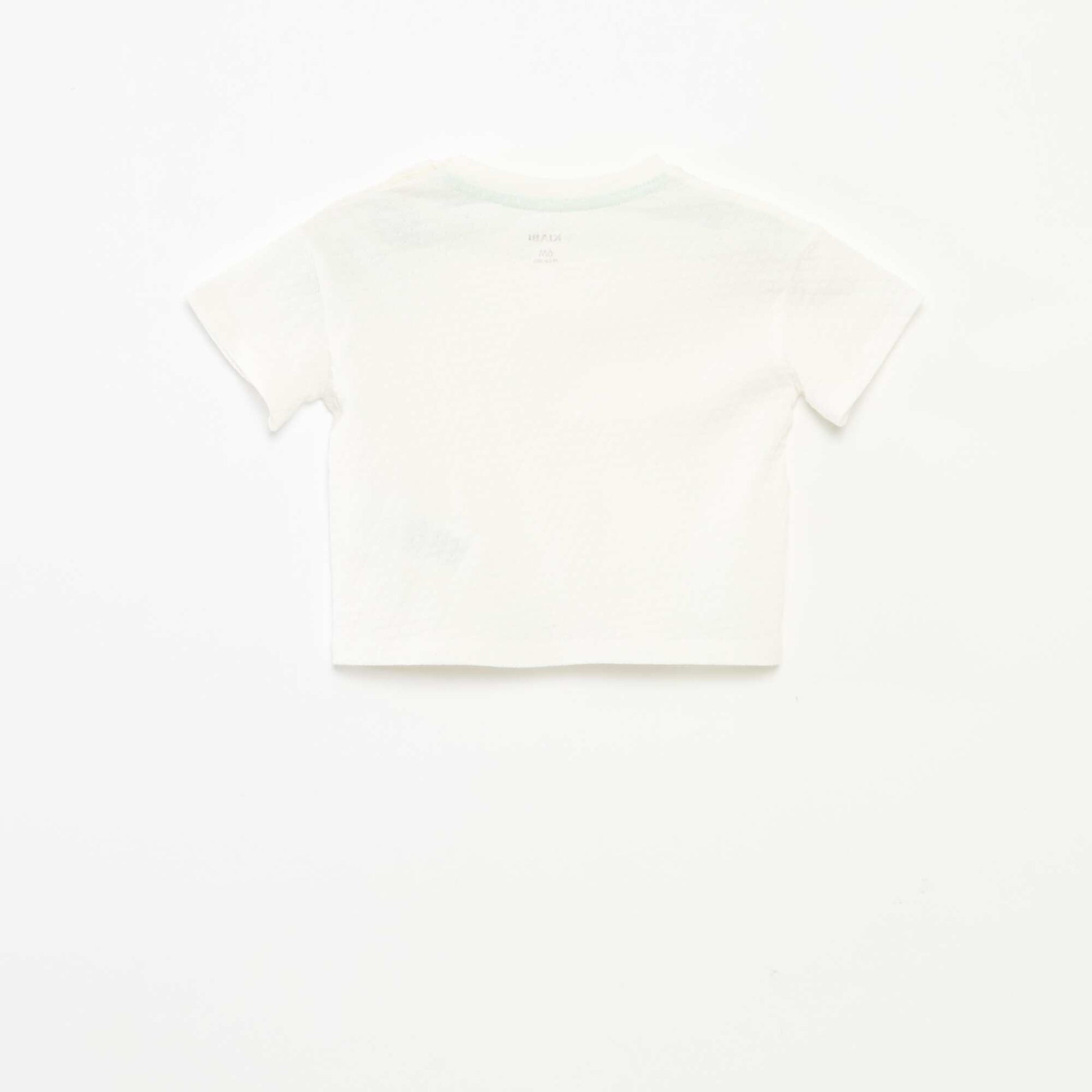 T-shirt en maille gaufrée BLANC