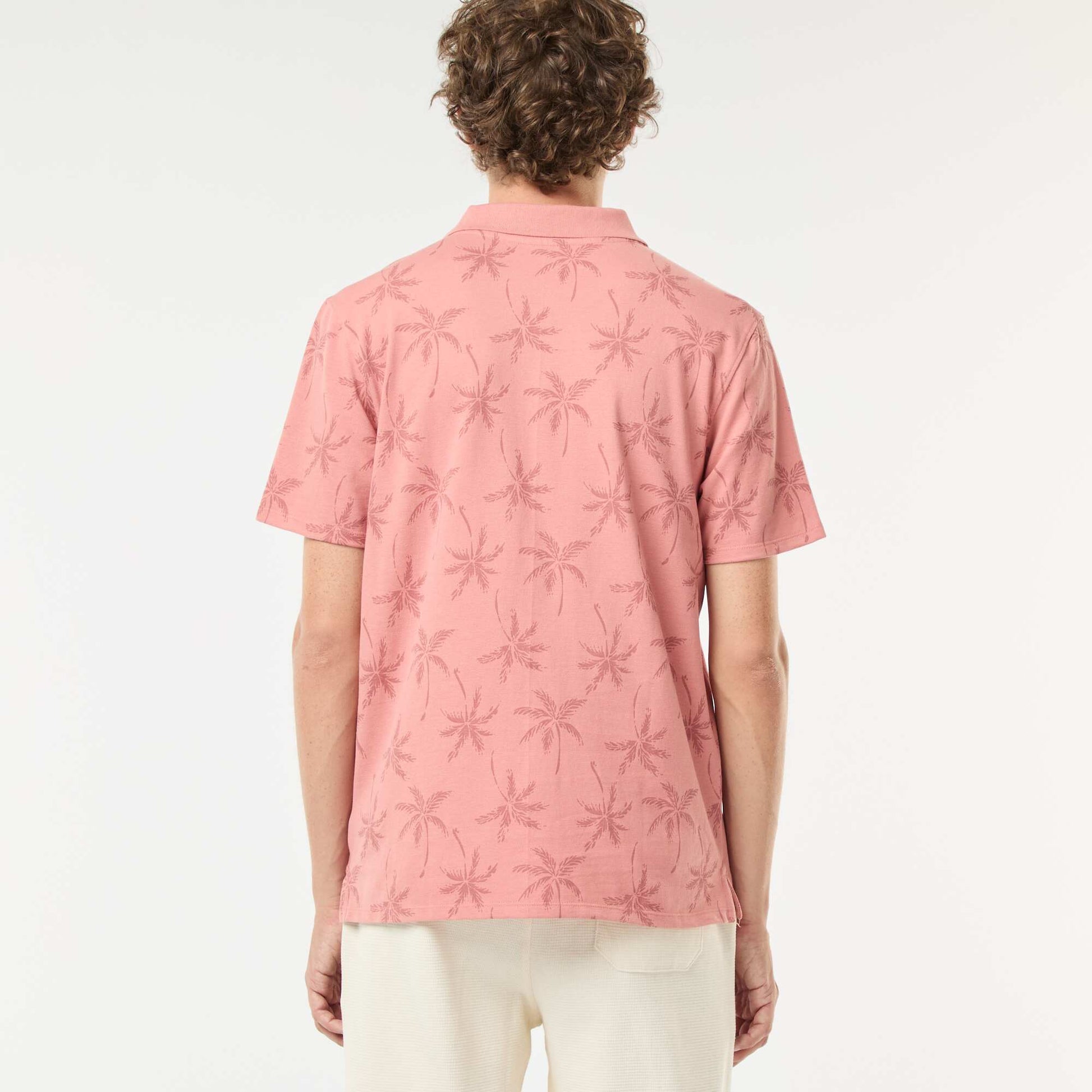 Polo en maille piquée avec motif all-over ROSE
