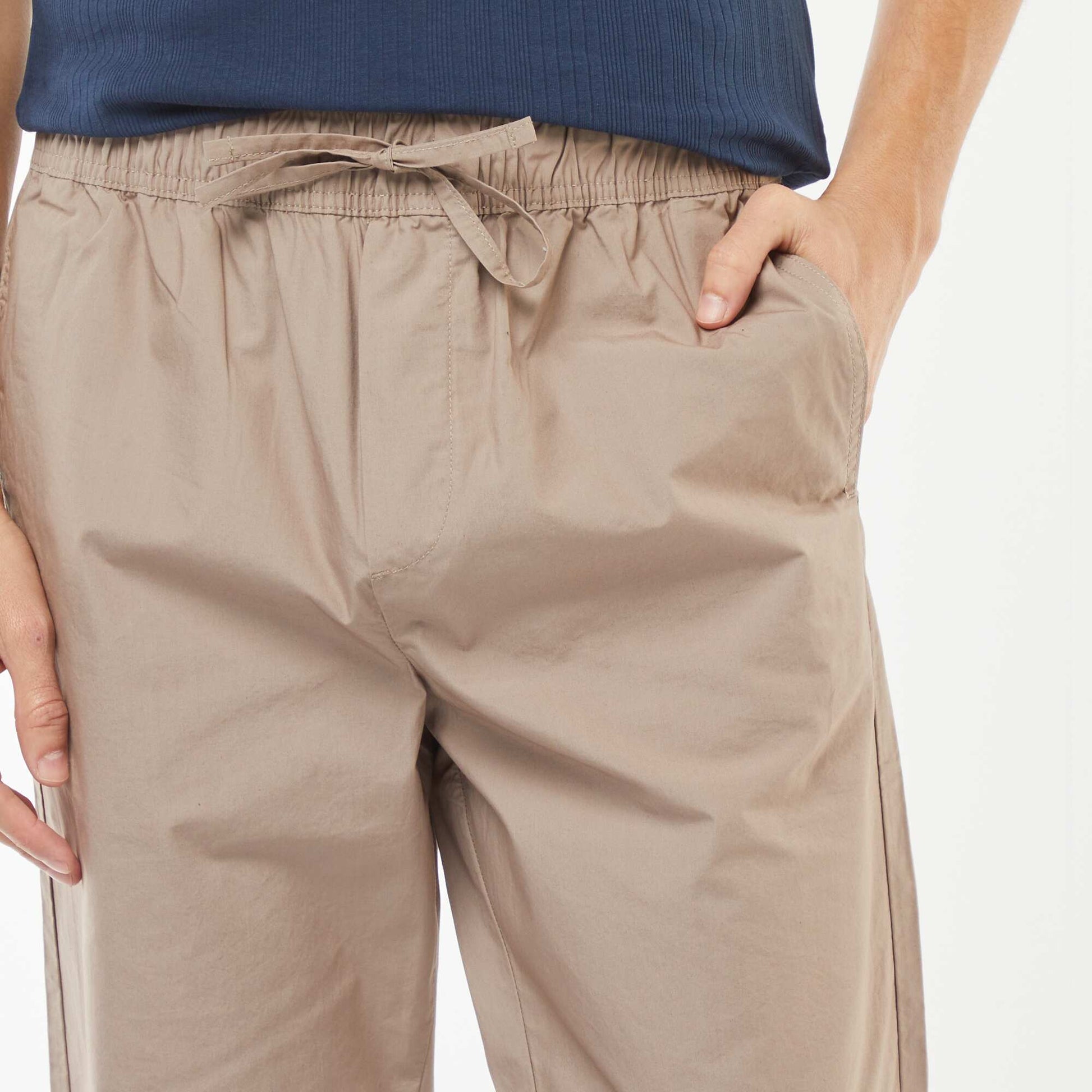 Pantalon droit à ceinture élastiquée BEIGE