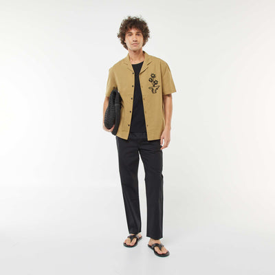 Pantalon droit à ceinture élastiquée NOIR