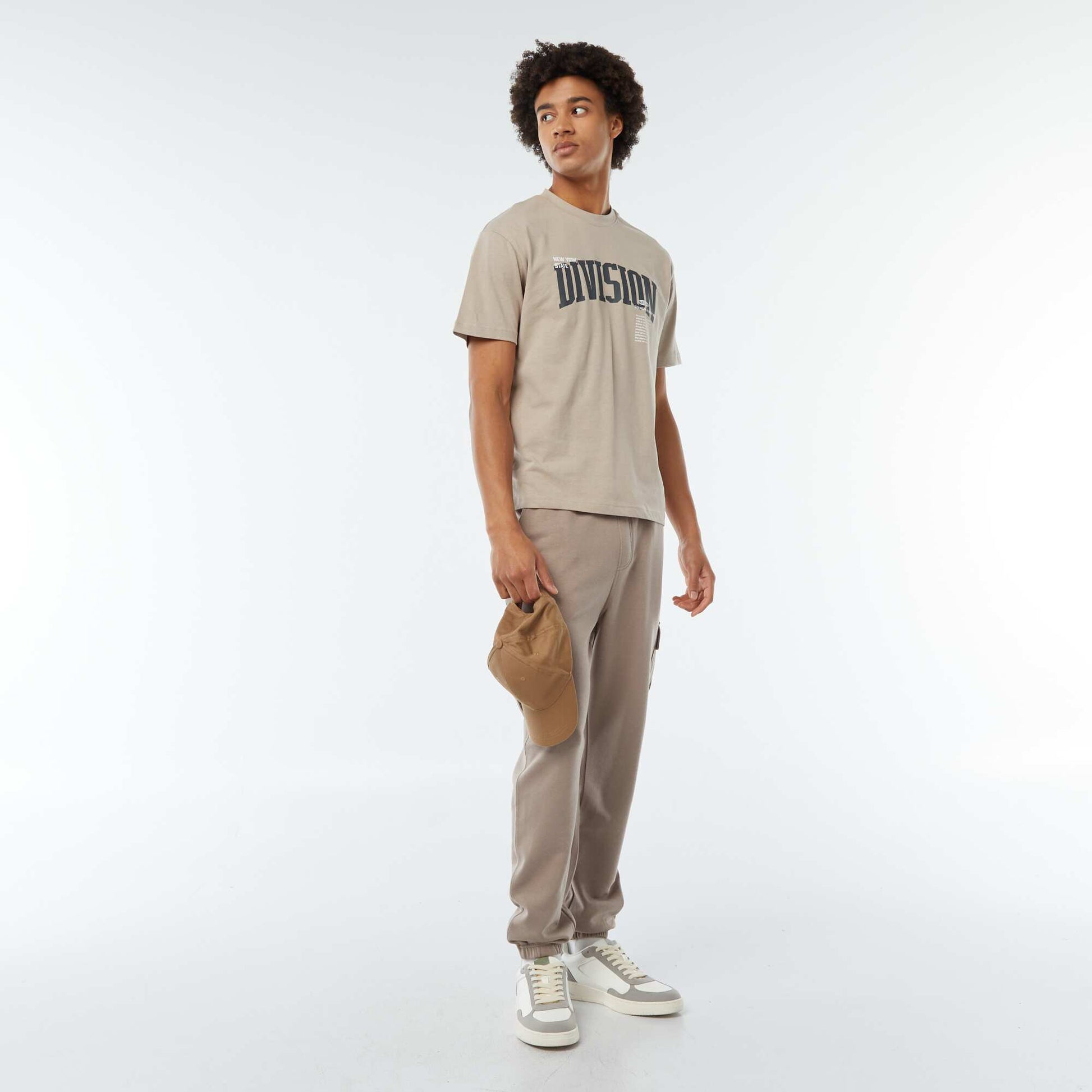 Jogging multi-poches en molleton léger BEIGE