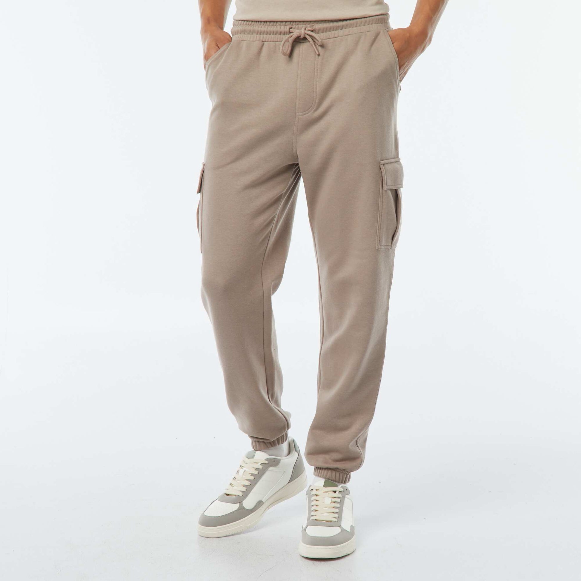 Jogging multi-poches en molleton léger BEIGE