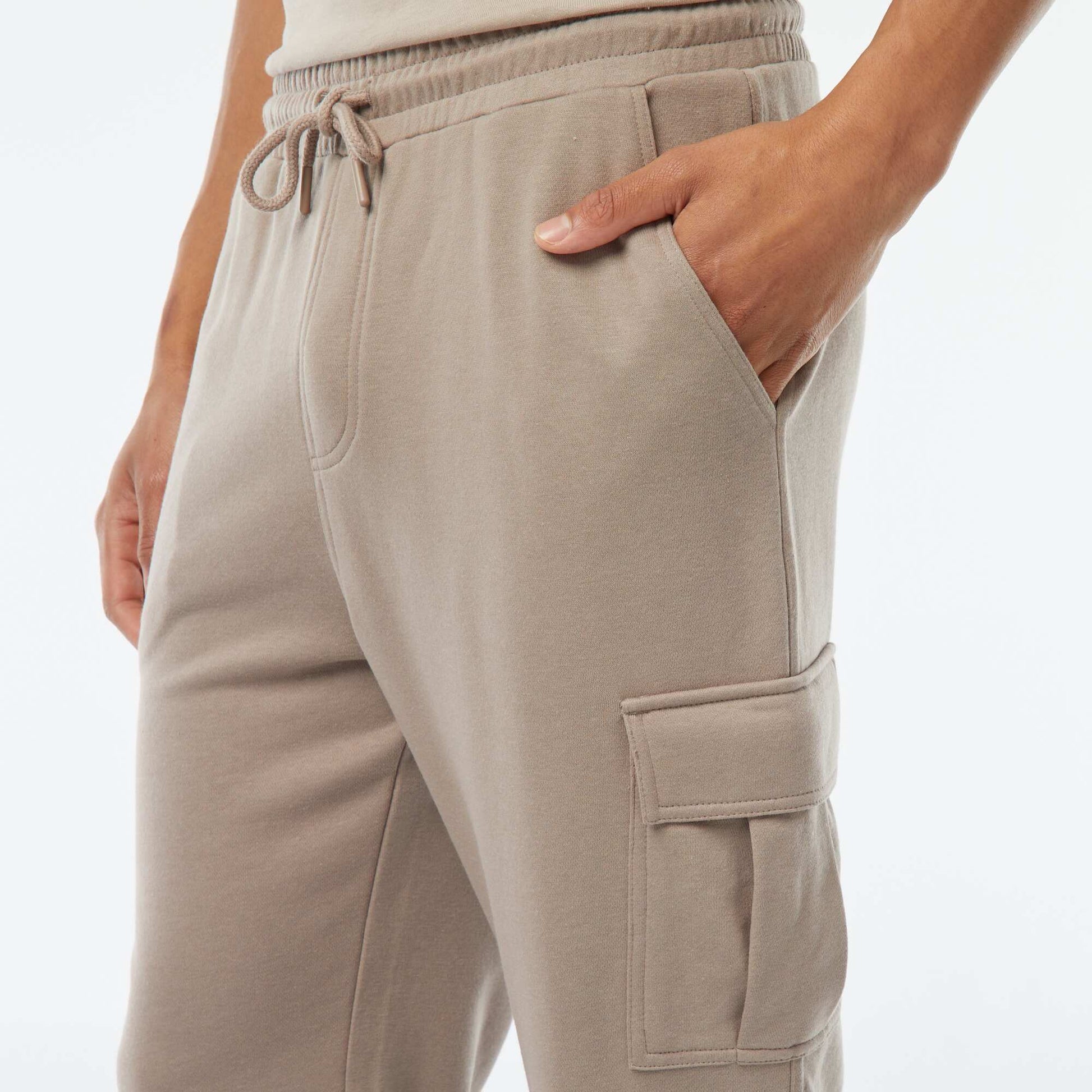 Jogging multi-poches en molleton léger BEIGE