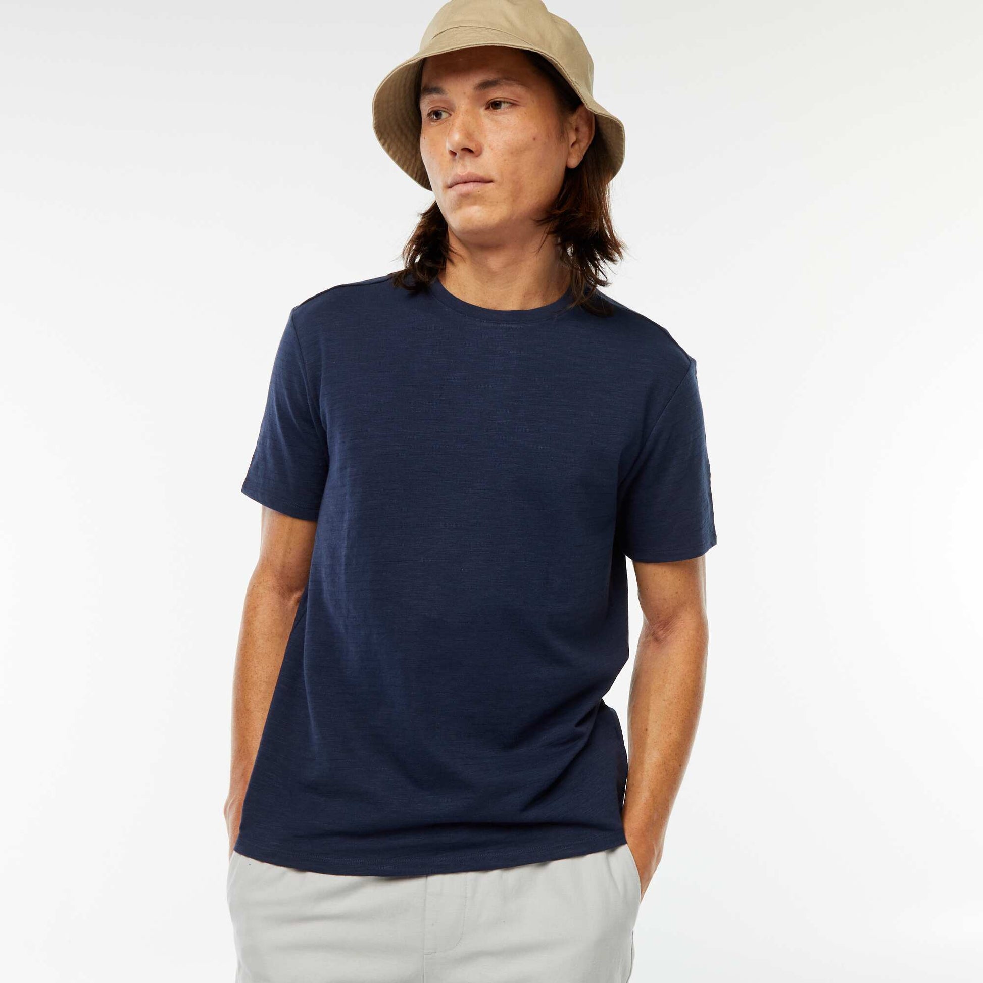 T-shirt manches courtes en maille fantaisie NOIR