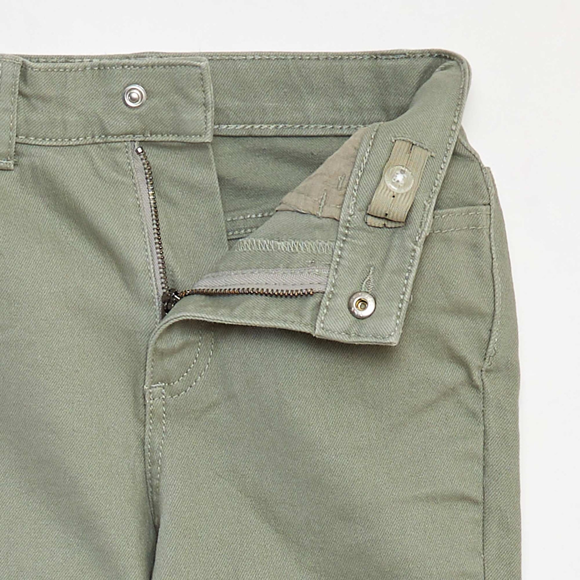 Pantalon flare en twill avec taille ajustable VERT