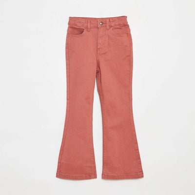 Pantalon flare en twill avec taille ajustable ROSE