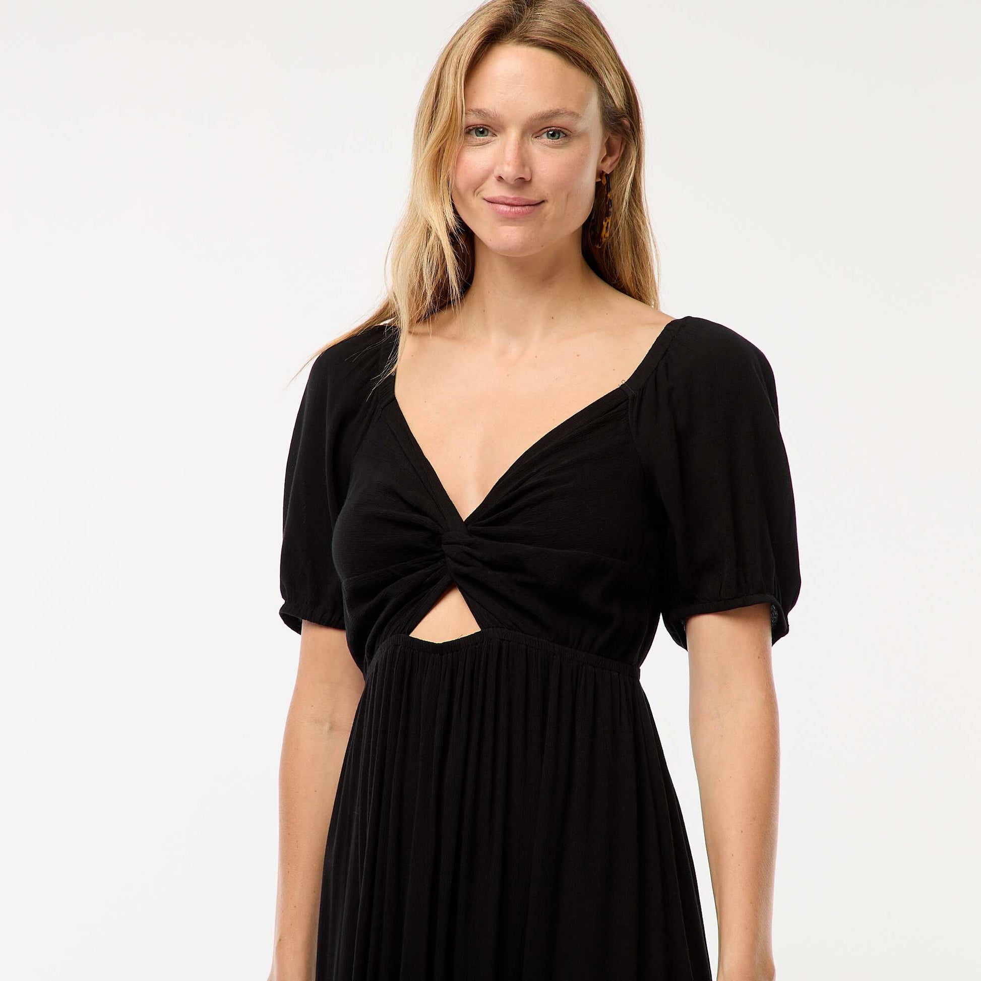 Robe longue imprimée avec fentes NOIR