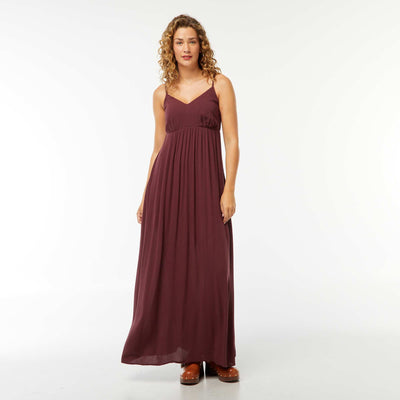 Robe fluide à motif floral avec fines bretelles réglables VIOLET