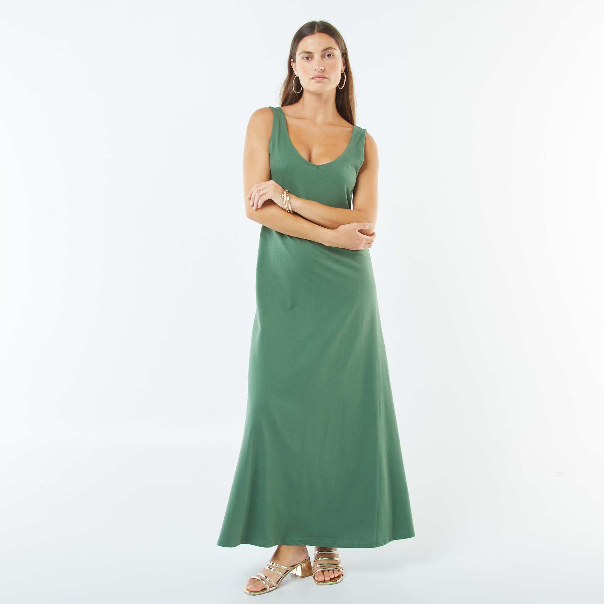 Robe débardeur longue VERT