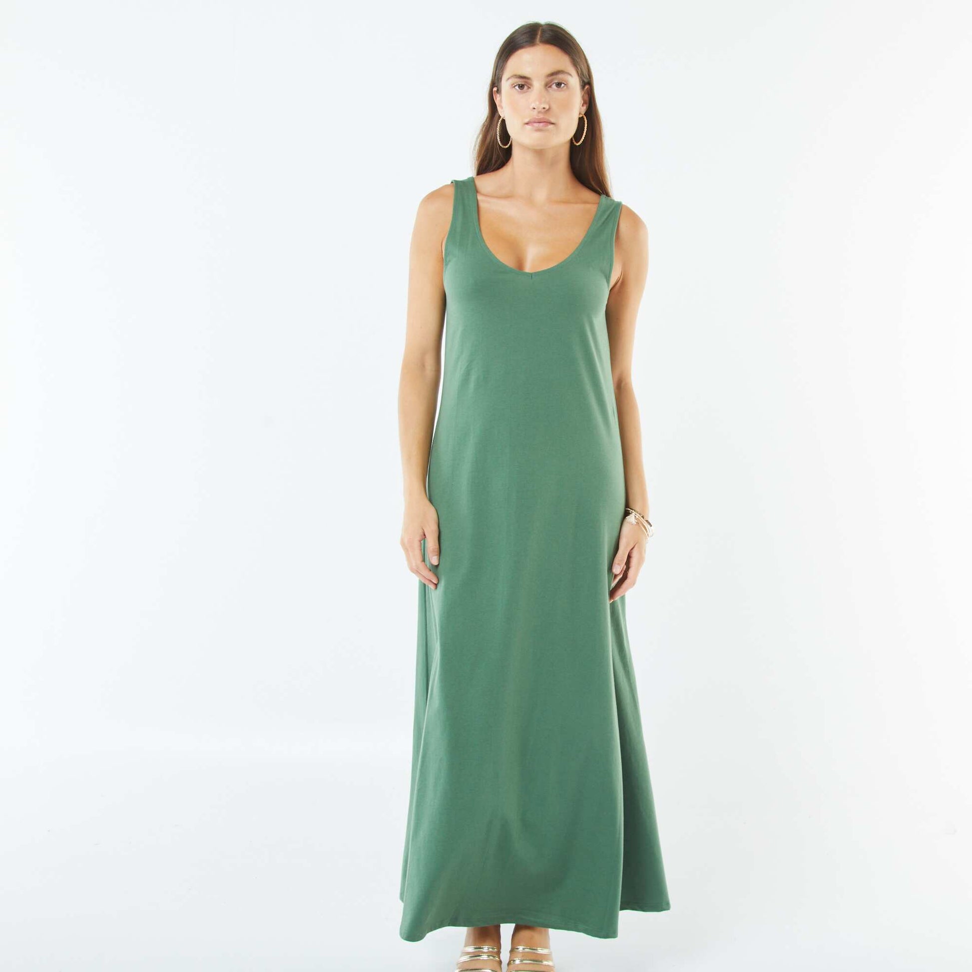 Robe débardeur longue VERT
