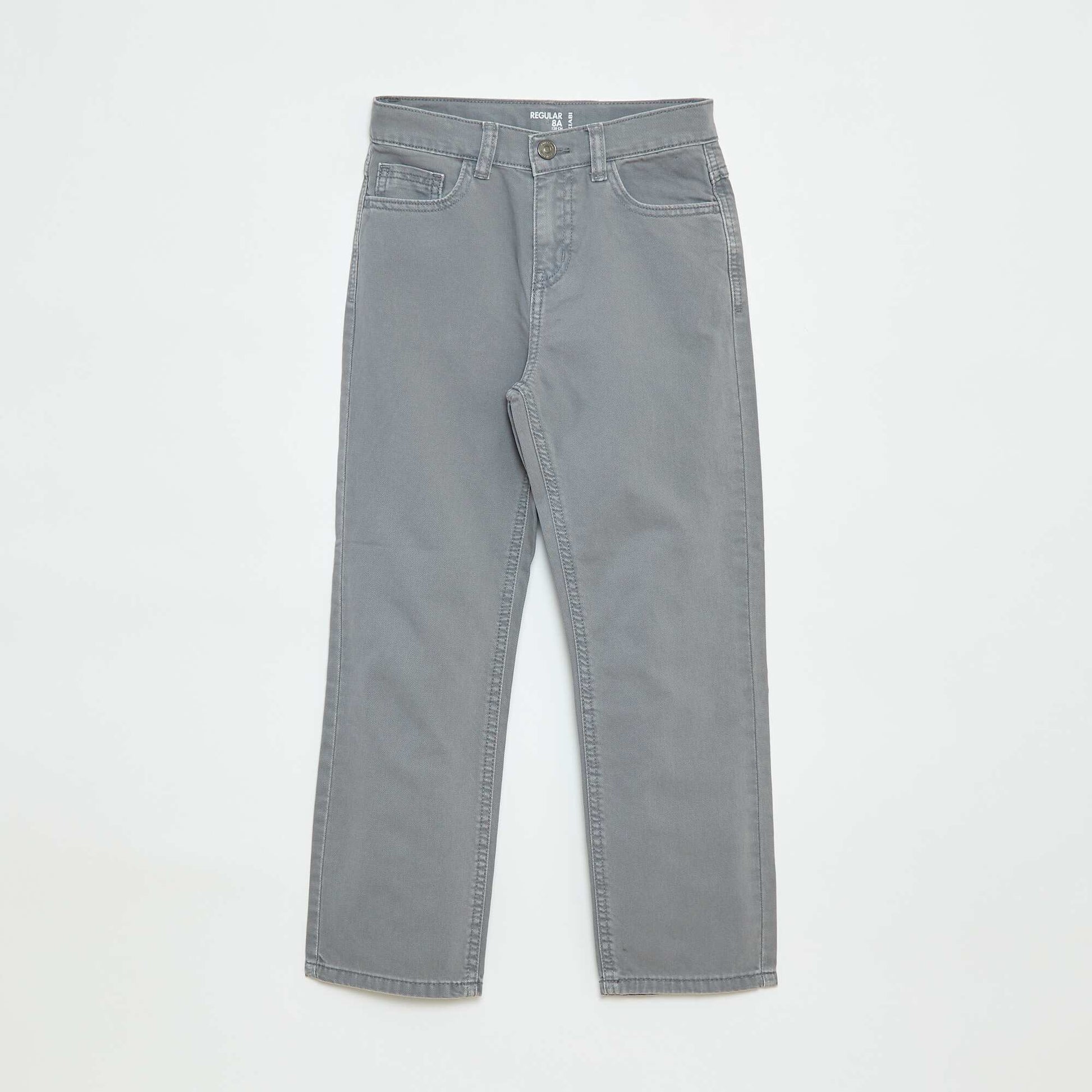 Pantalon droit - regular fit à 5 poches GRIS