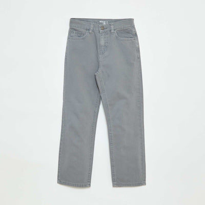Pantalon droit - regular fit à 5 poches GRIS