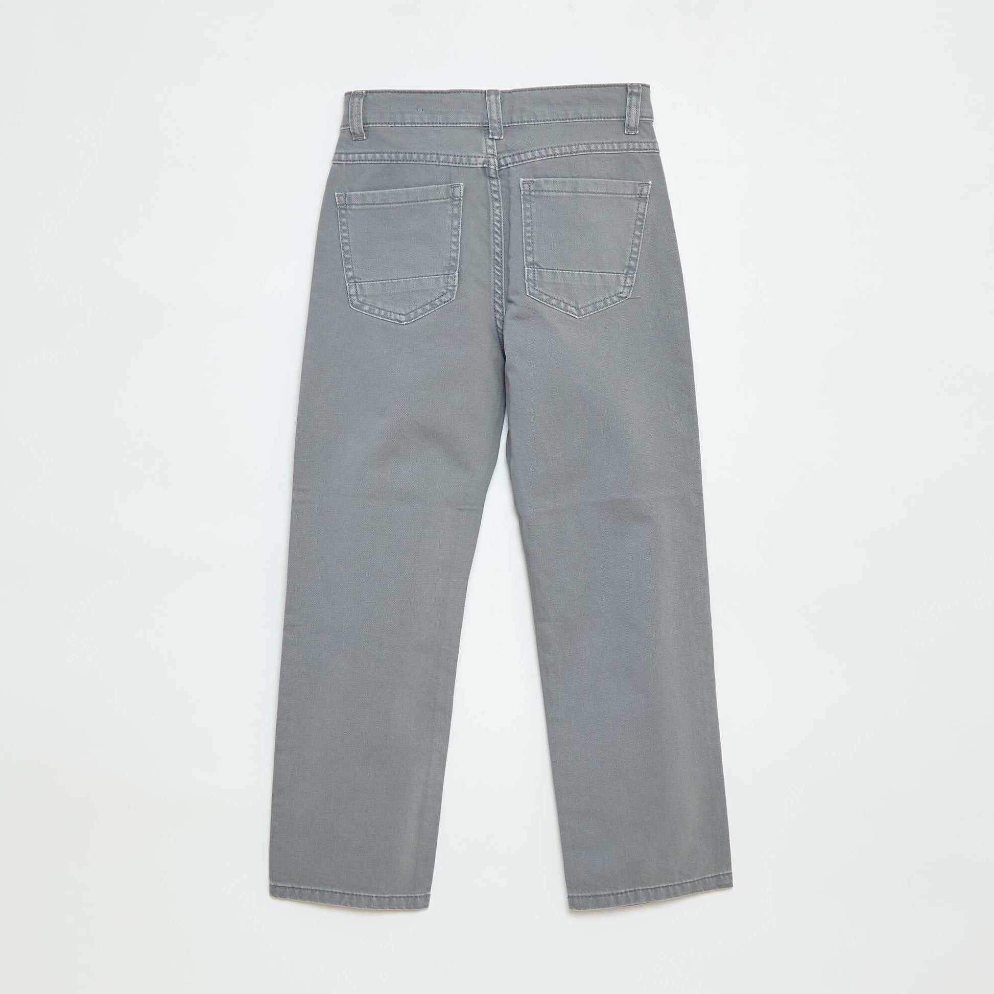 Pantalon droit - regular fit à 5 poches GRIS