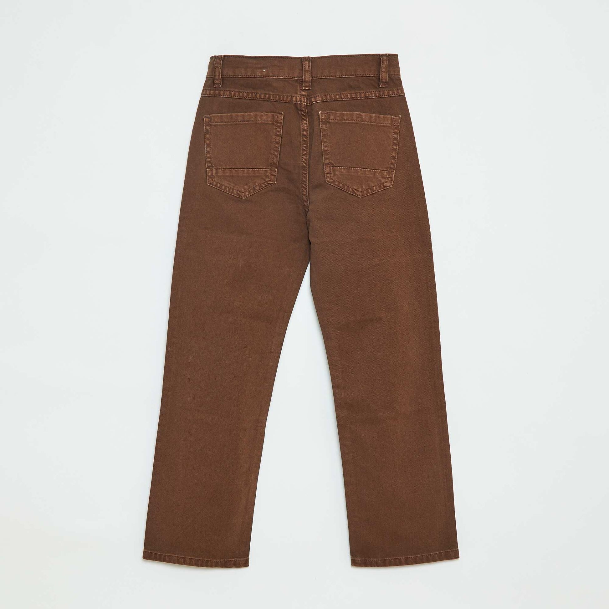 Pantalon droit - regular fit à 5 poches MARRON