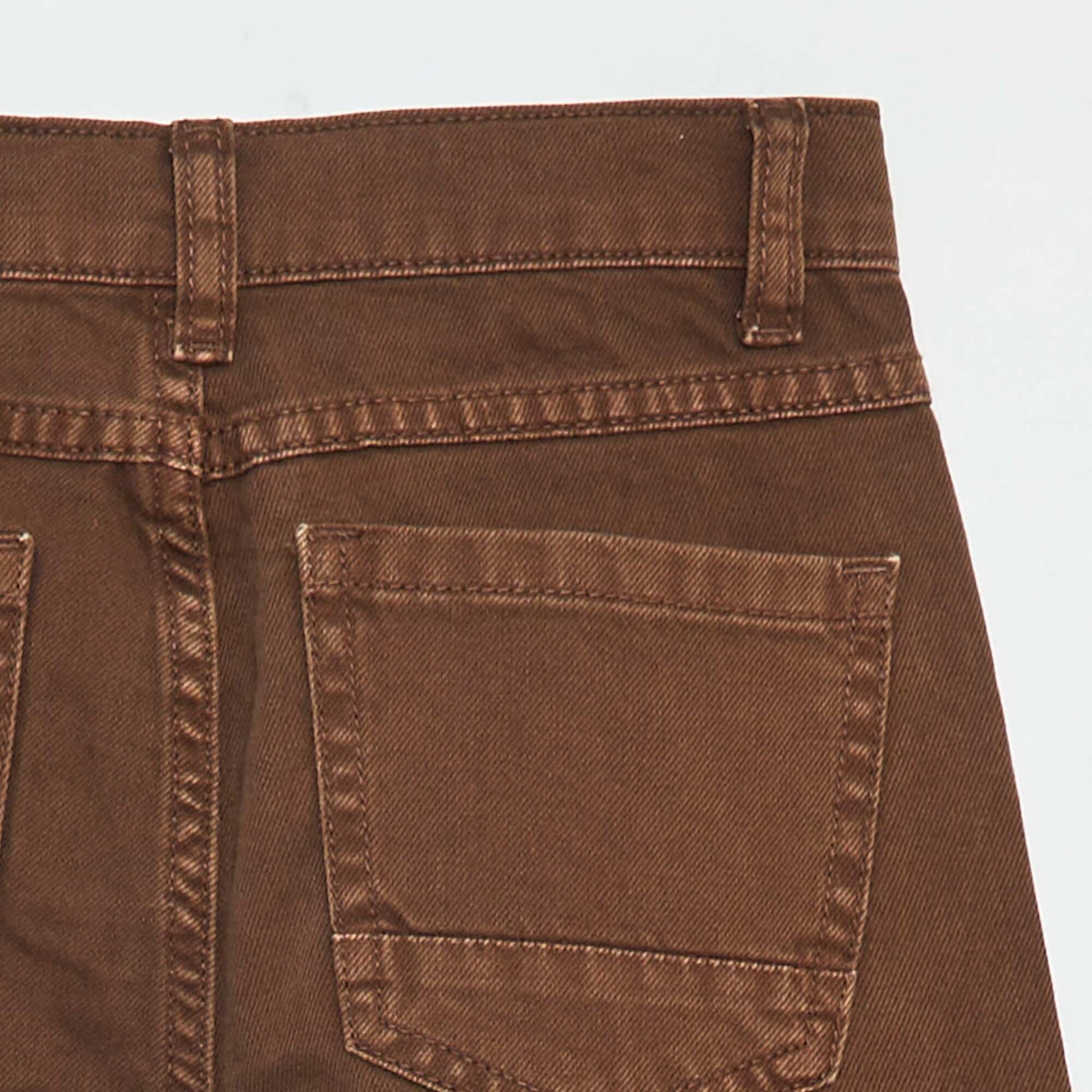 Pantalon droit - regular fit à 5 poches MARRON