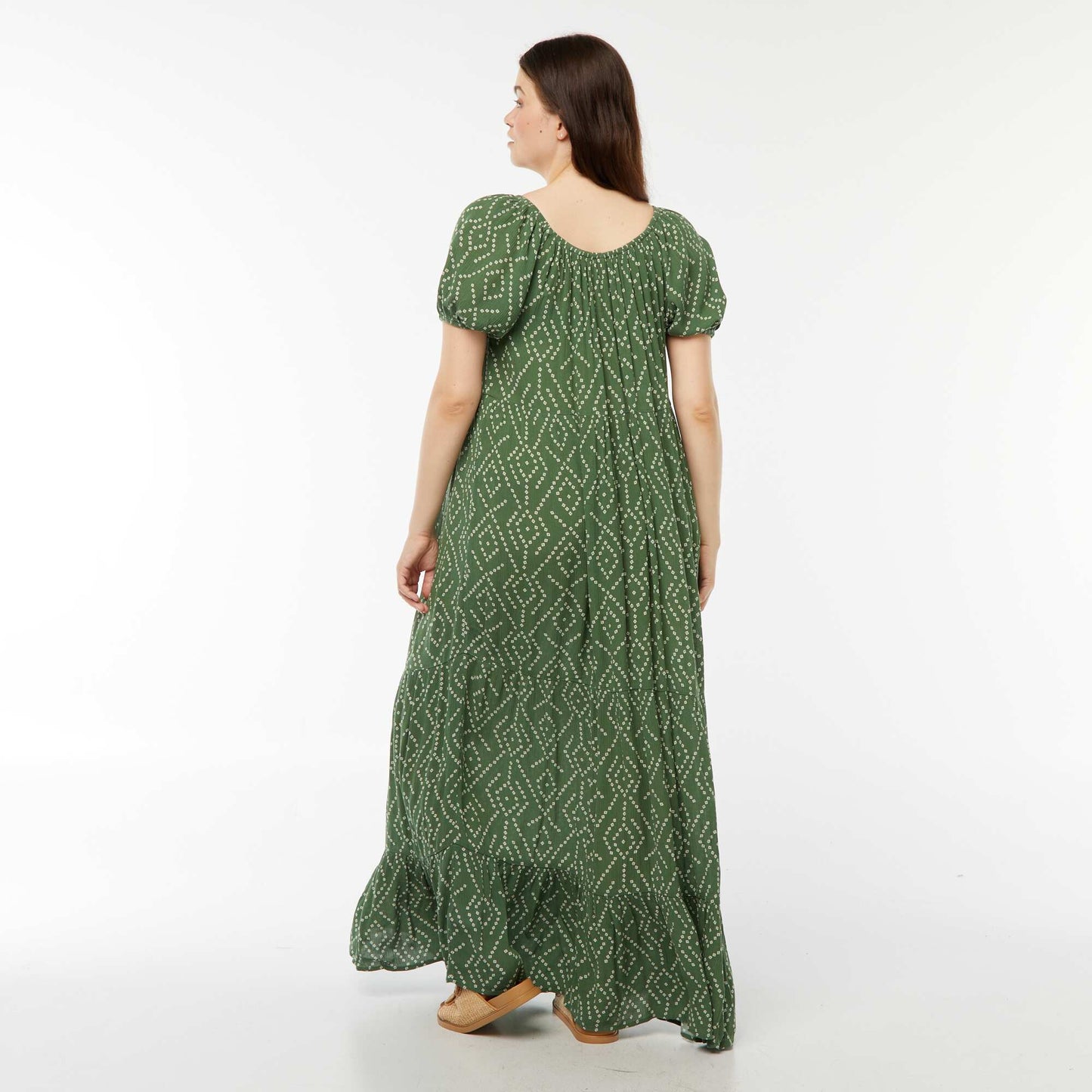 Robe longue à col bardot VERT