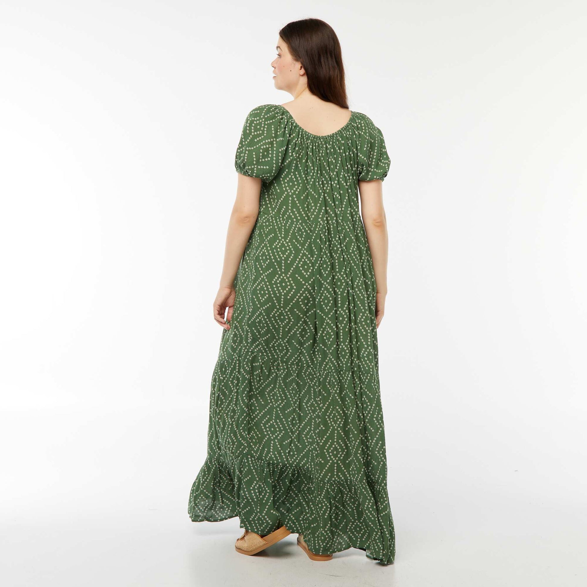 Robe longue à col bardot VERT
