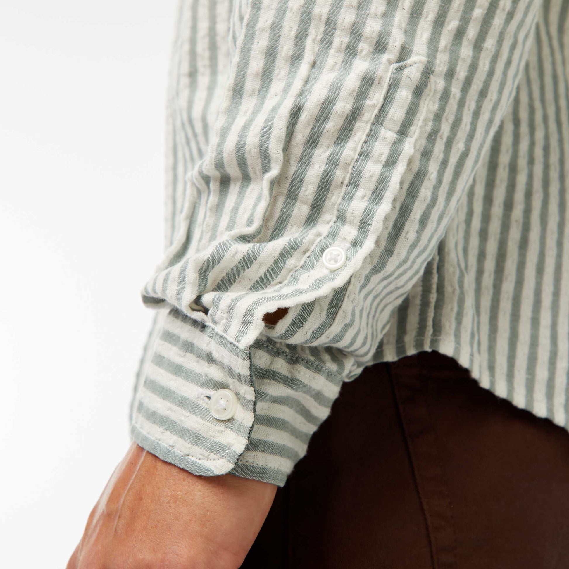 chemise fantaisie coupe confortable à manches longues KAKI