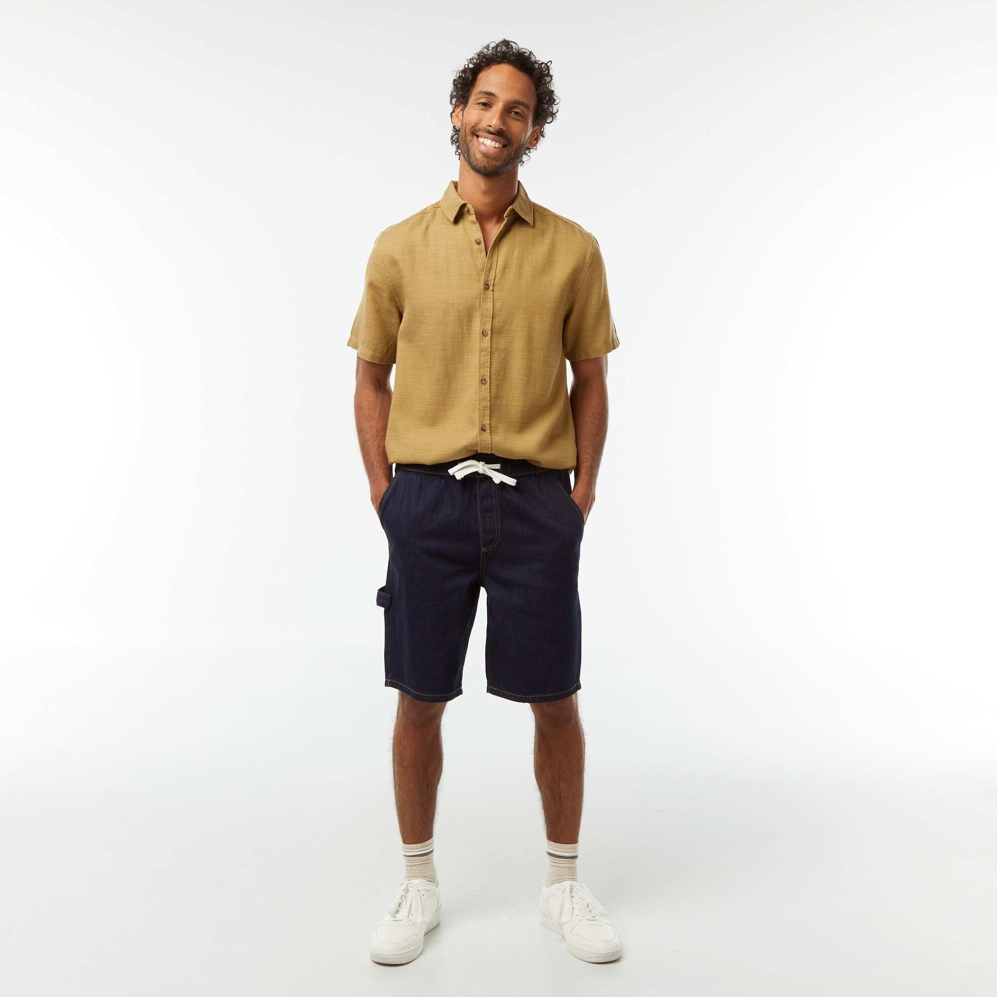 Chemise manches courtes unies VERT
