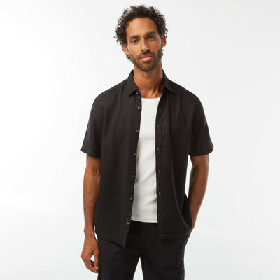Chemise manches courtes unies NOIR