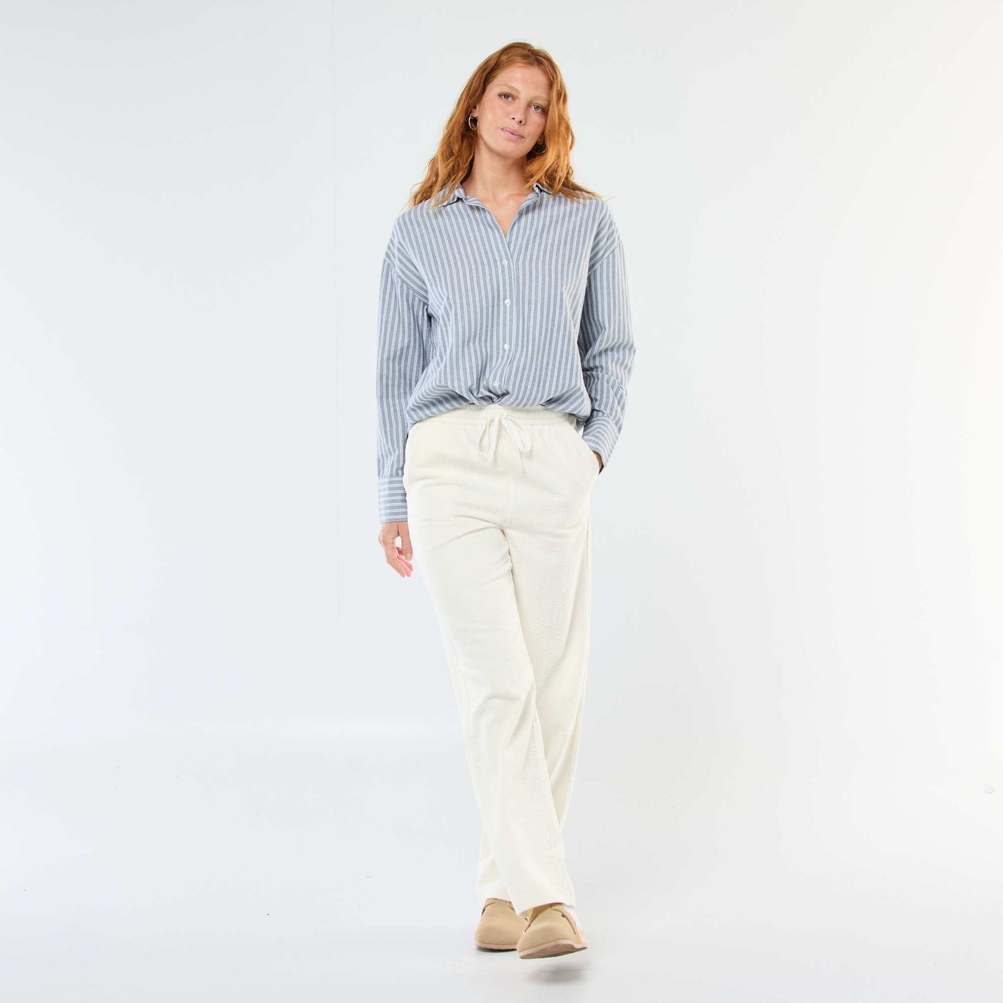 Chemise manches longues oxford GRIS