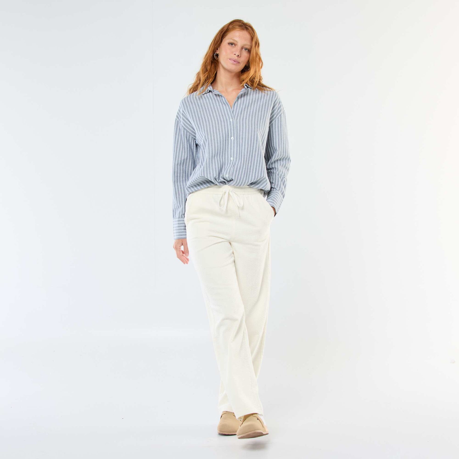 Chemise manches longues oxford GRIS