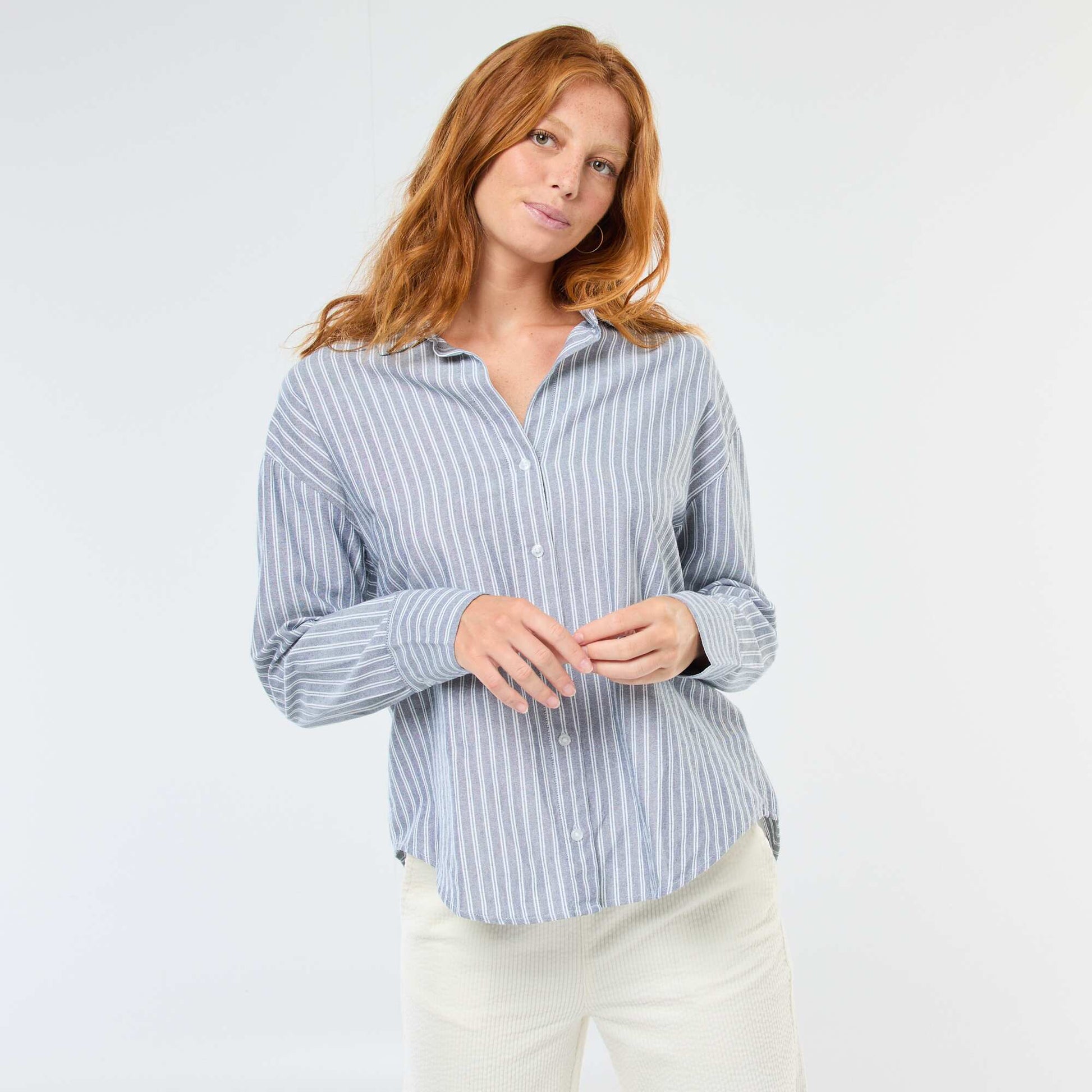 Chemise manches longues oxford GRIS